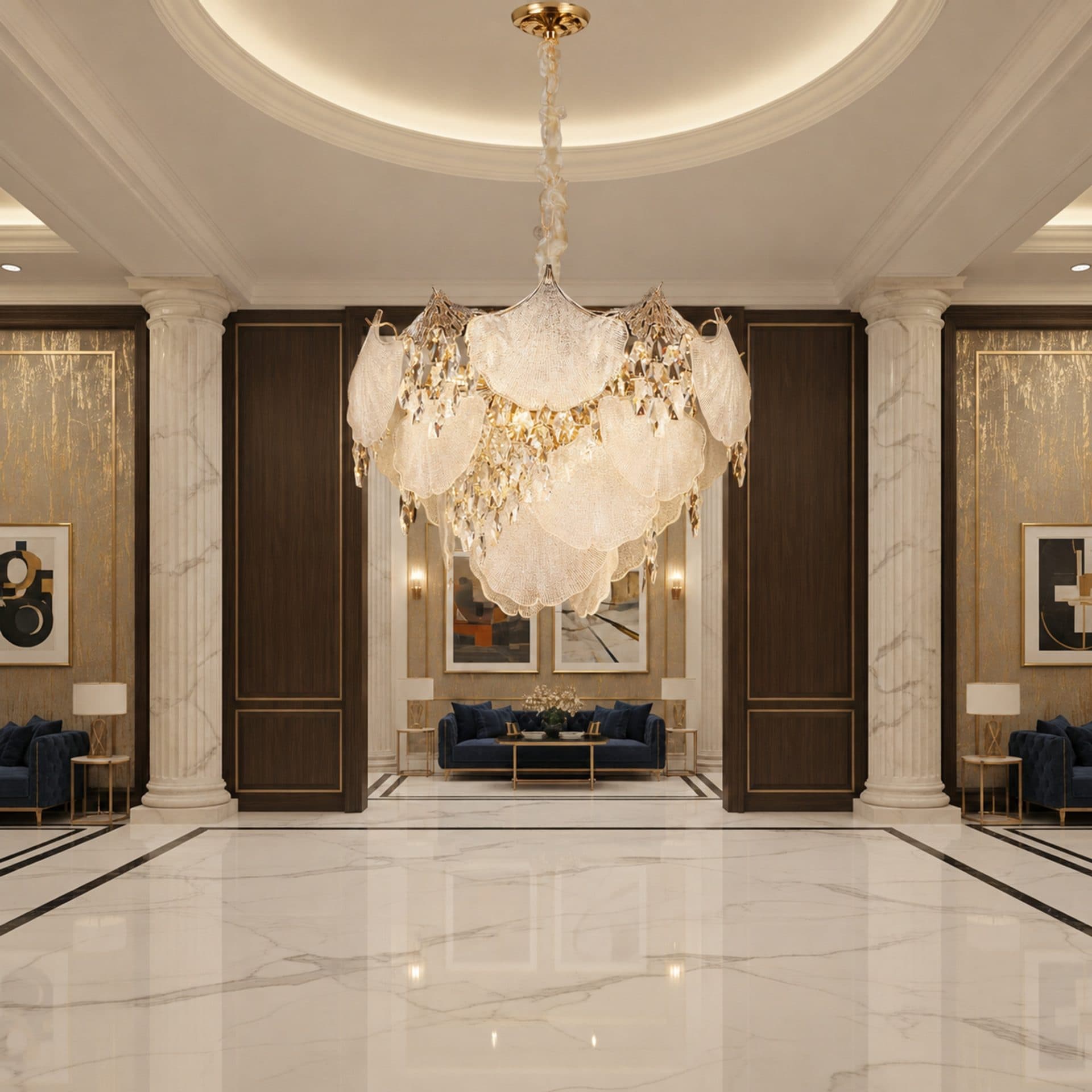 Candelabru Flippy Cristal LUXE Magno 11x E14 Auriu Lucios Inaltime Reglabila — imagine 1