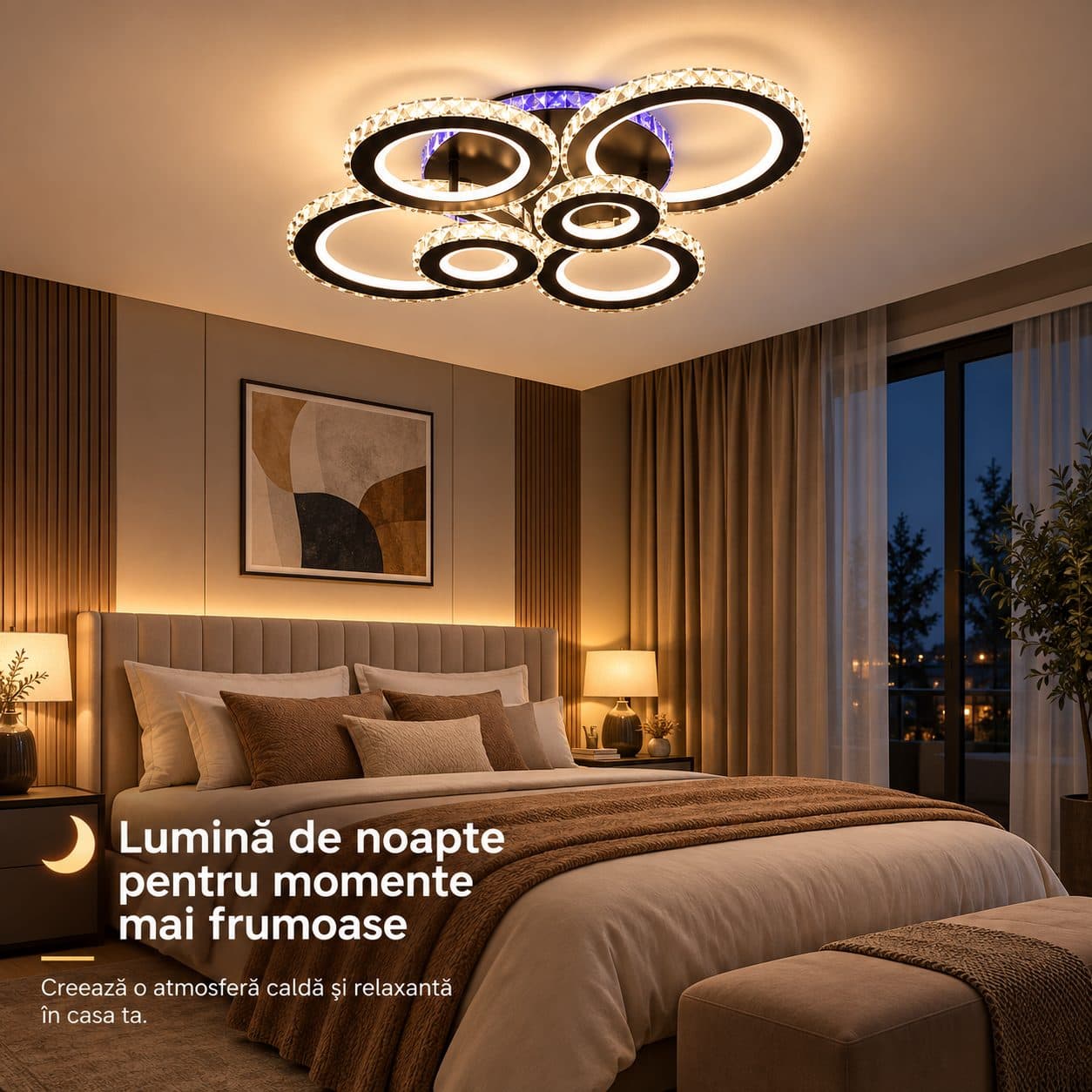 Lustra LED cu telecomanda Flippy Nova Rotonda RGB 145W — imagine 4