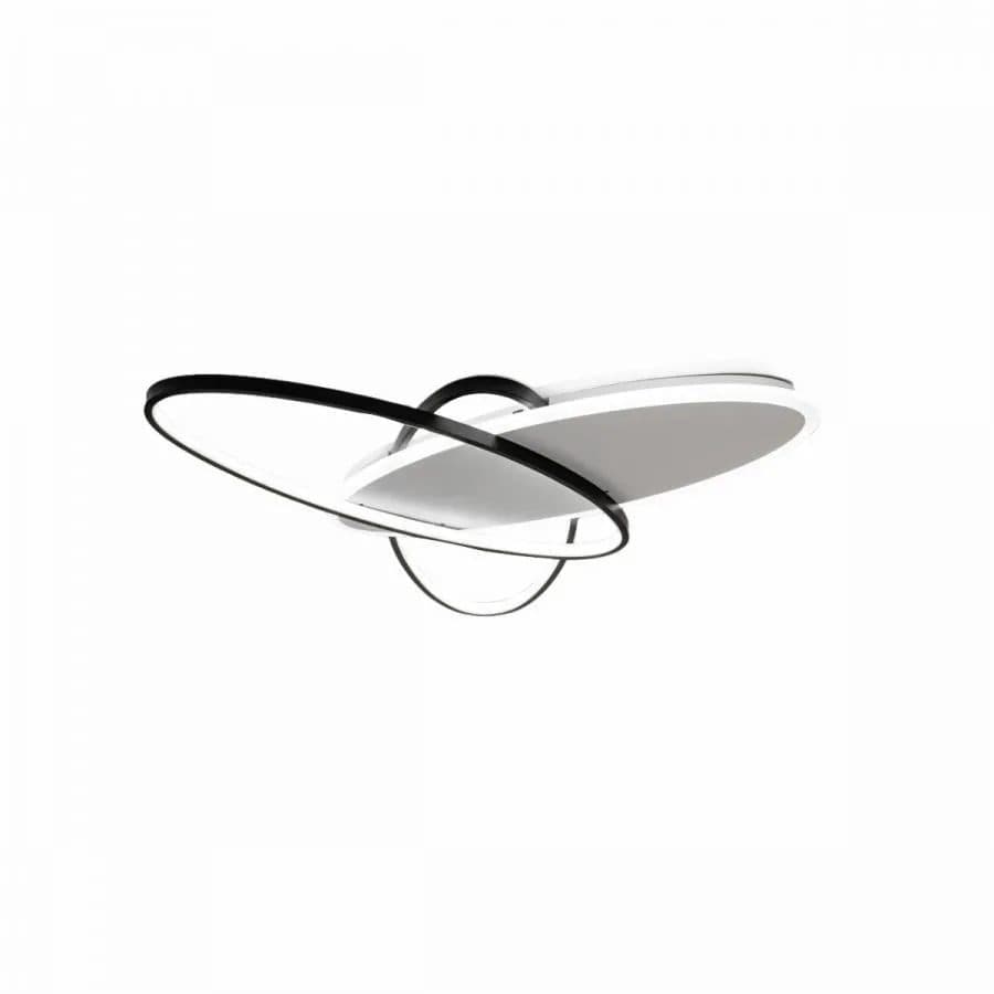 Lustra LED Flippy cu telecomanda 77W 3 Ovale lumina Rece Calda Neutra Dimabila Negru Alb — imagine 4