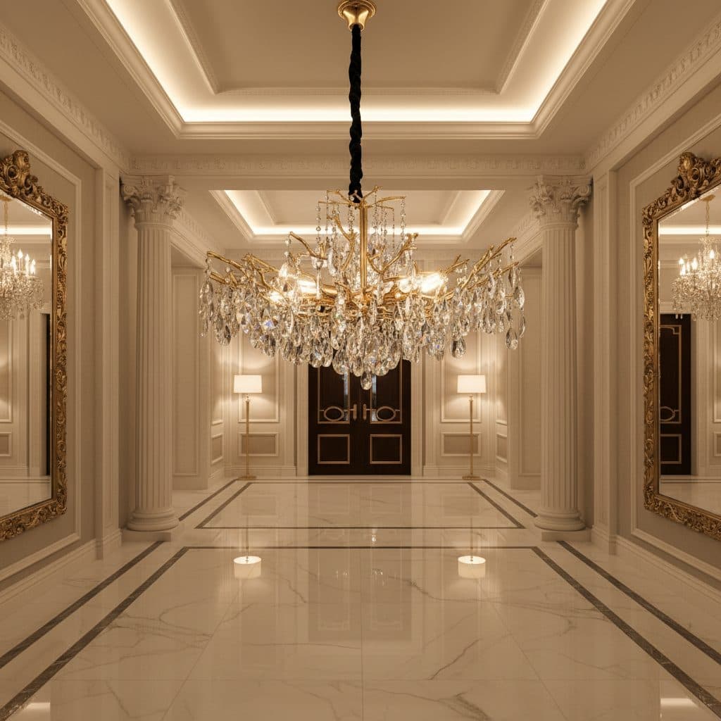 Candelabru Flippy Cristal REINA Regalis, 8x E14, D80cm, Auriu, Metal si Cristal — imagine 7
