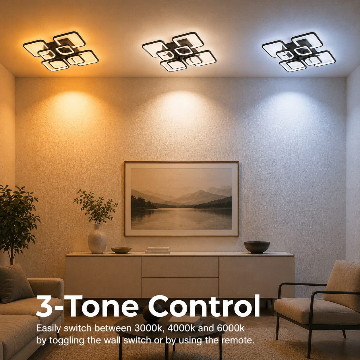 Plafoniera LED ZOE Flippy 8 Patrate 138W — imagine 13