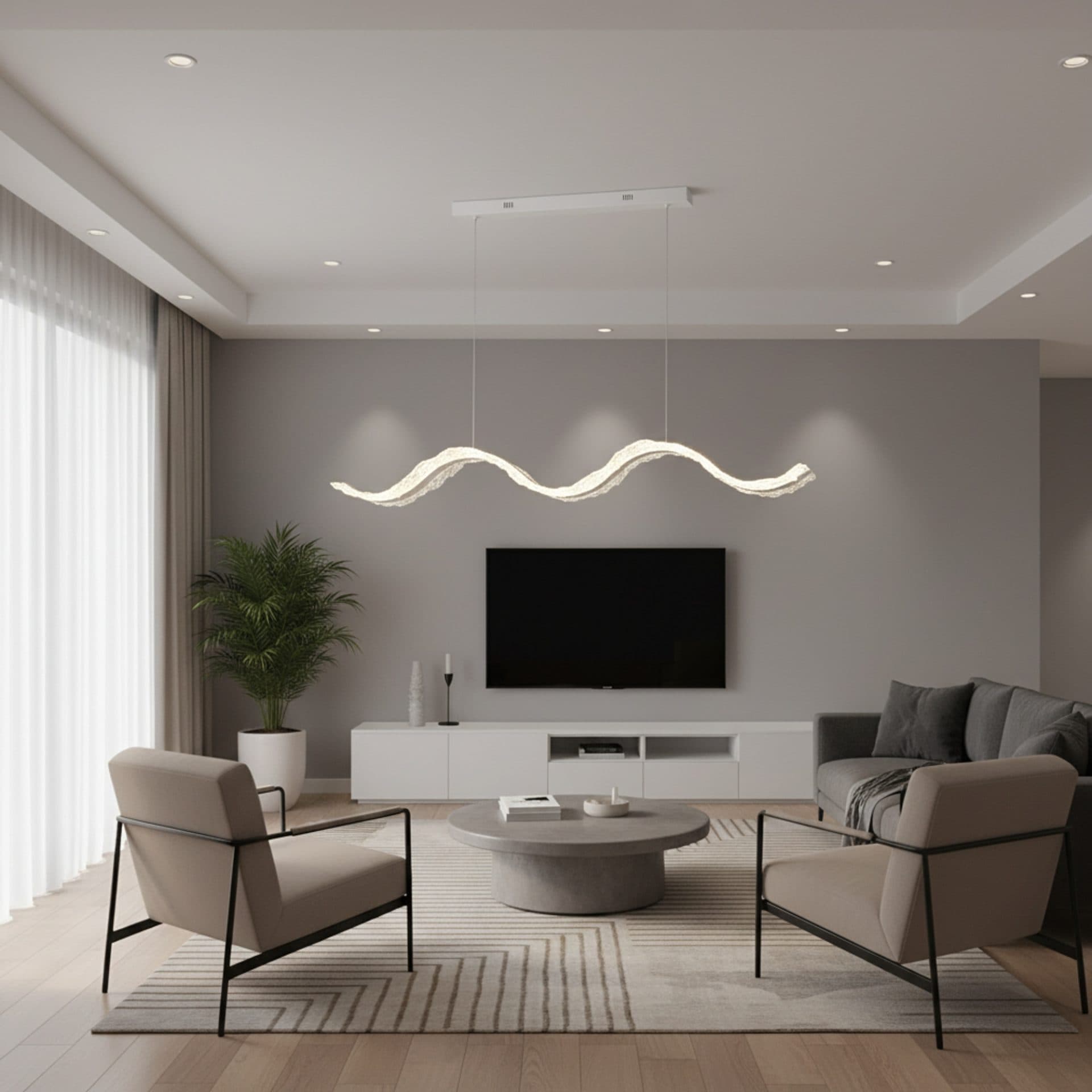 Lustra LED Suspendata Flippy AMI 63W Liniara Auriu — imagine 2
