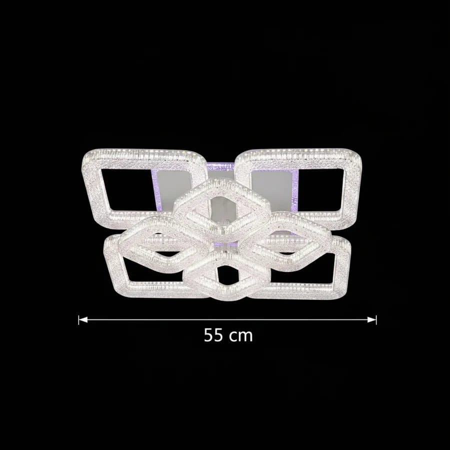 Lustra LED Flippy RENATO Magno 128W cu telecomanda si cristal, Alb — imagine 2