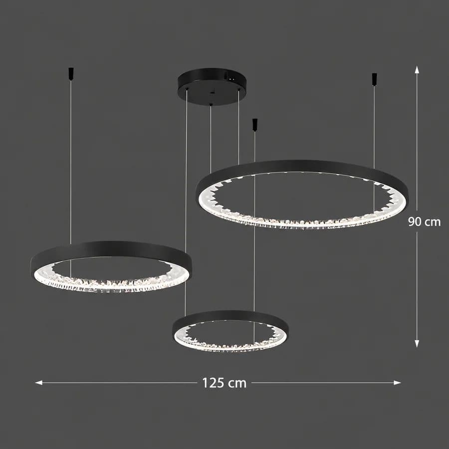 Lustra LED suspendata Flippy Cristale K9 117W Negru — imagine 2