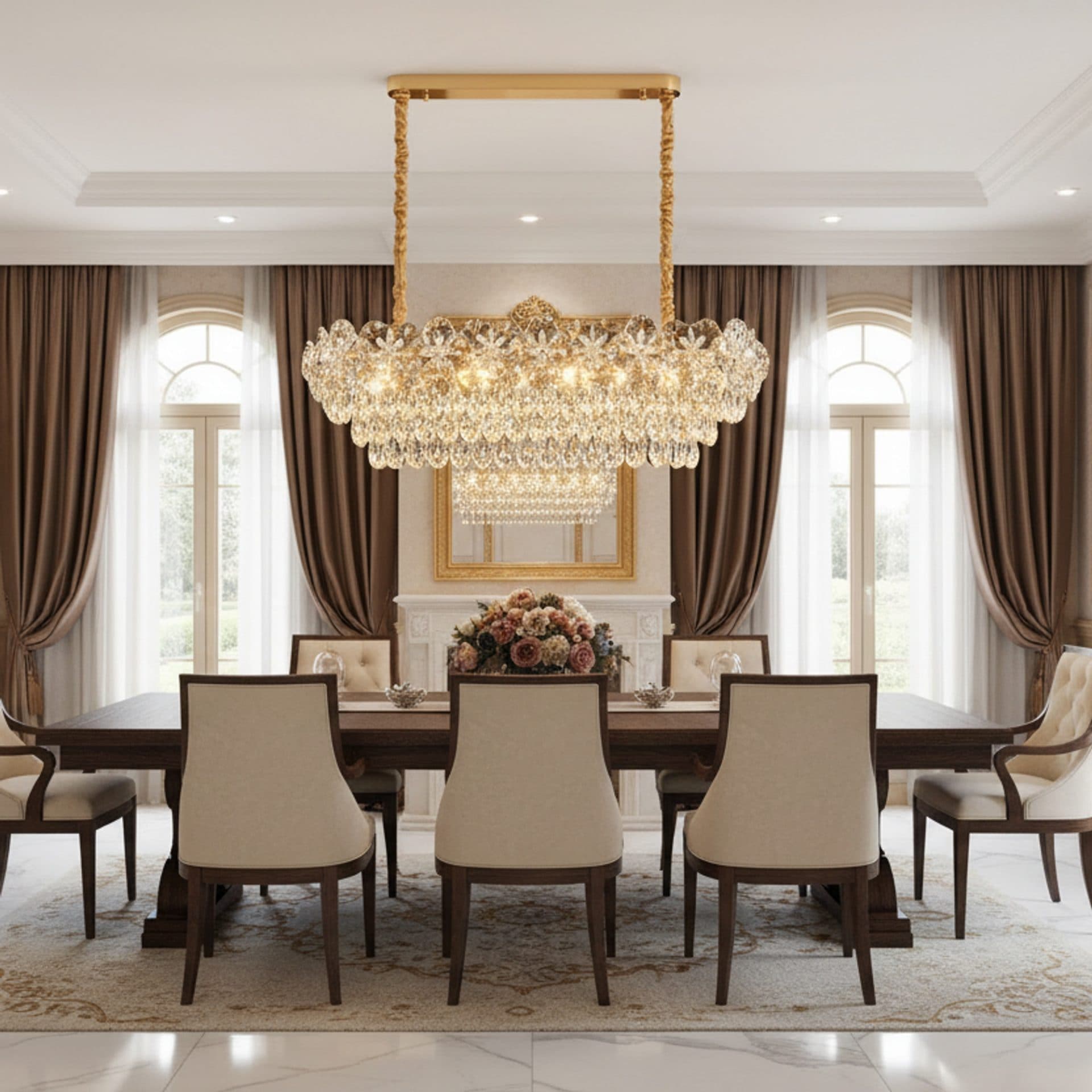 Candelabru Flippy Cristal 12x E14 Auriu Lucios — imagine 3