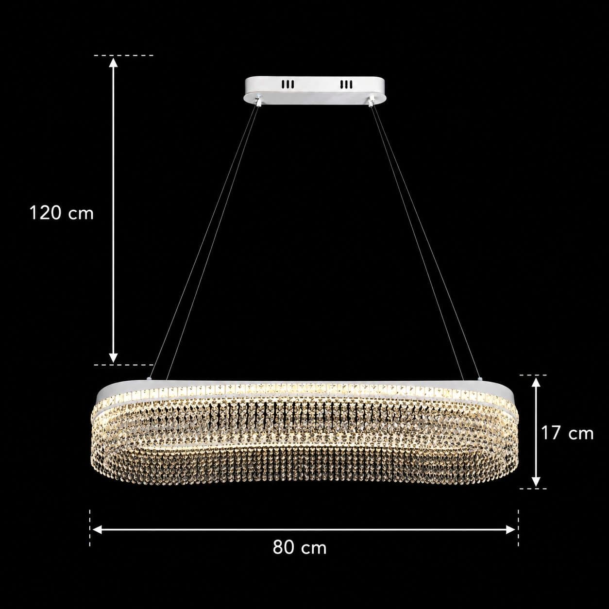 Candelabru Flippy Cristal VOLNA Grande Regalis 128W Alb Metal si Cristal — imagine 9
