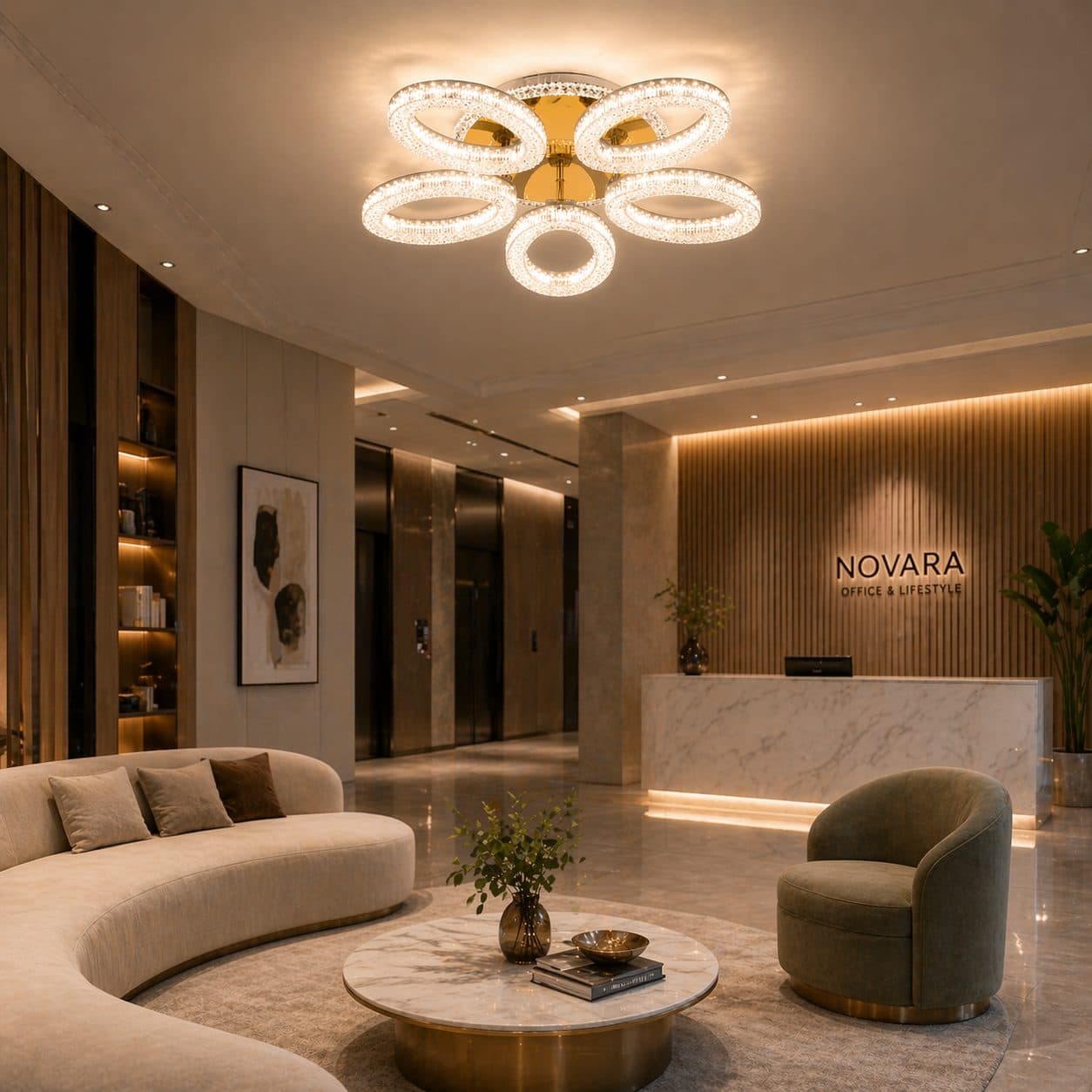 Lustra LED Flippy 66W Auriu Dimabila cu Telecomanda — imagine 3