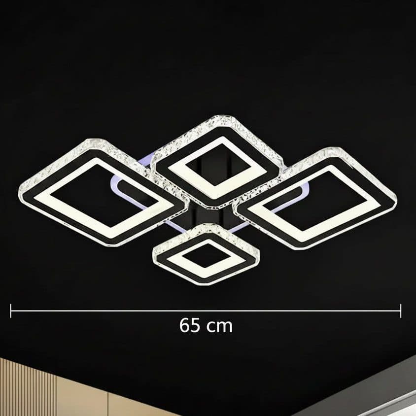 Lustra LED cu telecomanda si cristal Flippy QUADRIS RGB 96W — imagine 7