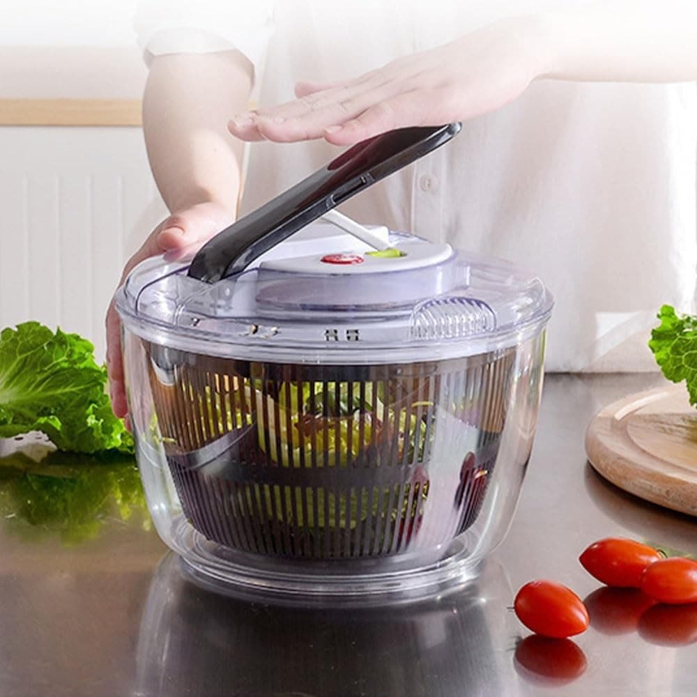 Uscator manual salata si verdeturi Flippy, plastic, 5L, negru — imagine 9