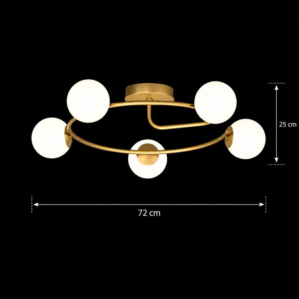Lustra LED Flippy ORBIT Auriu 72cm 5x E27 — imagine 9