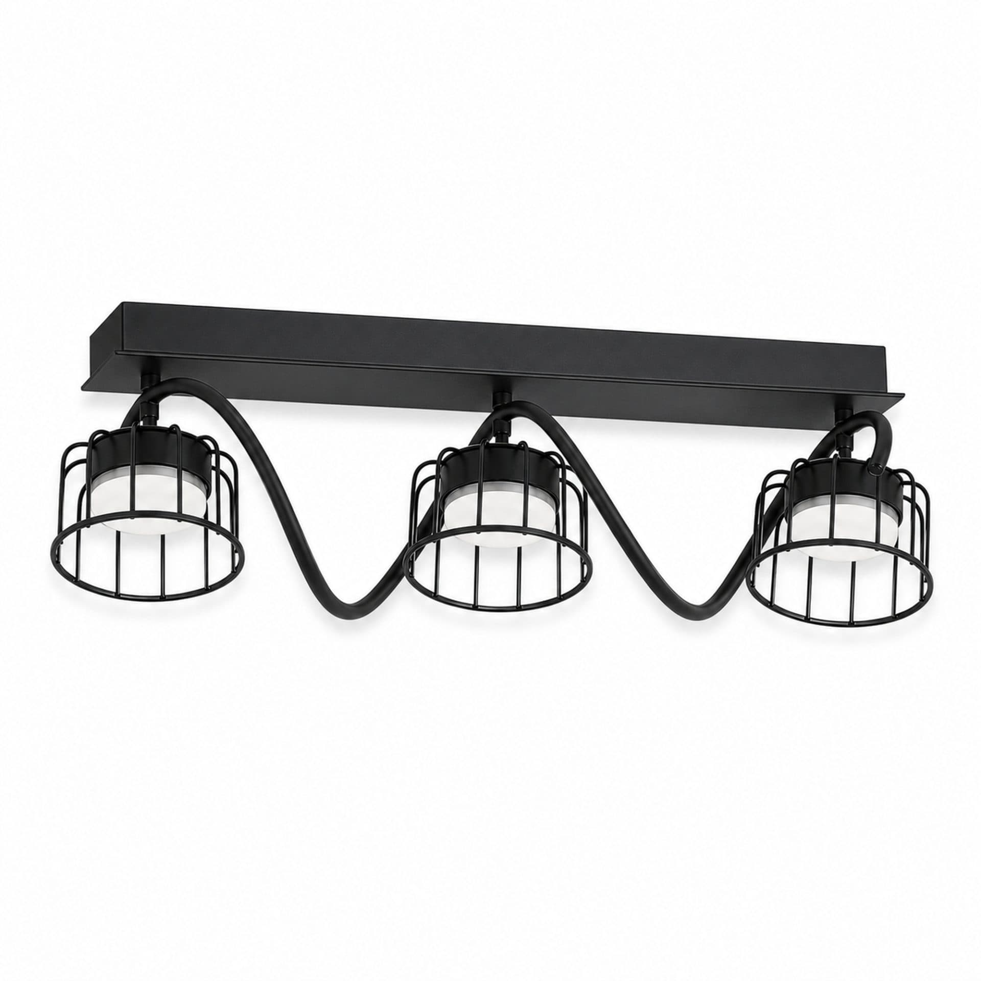 Lustra EPS Flippy, 3xGX53, 61x15cm, Negru — imagine 1