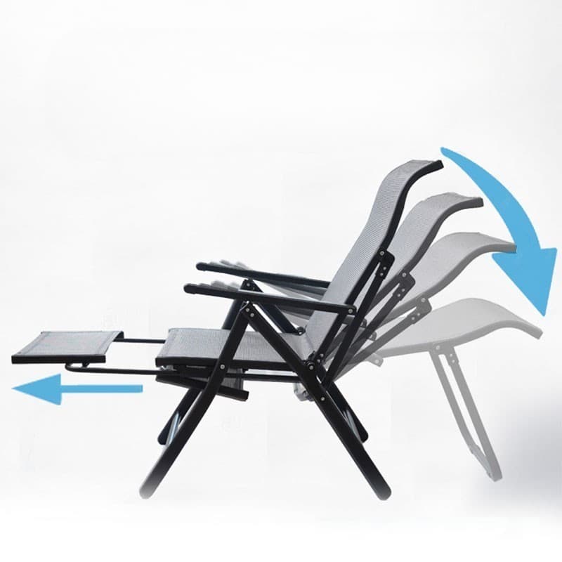 Scaun de gradina 2in1 Flippy, sezlong pliabil cu suport picioare, negru — imagine 5