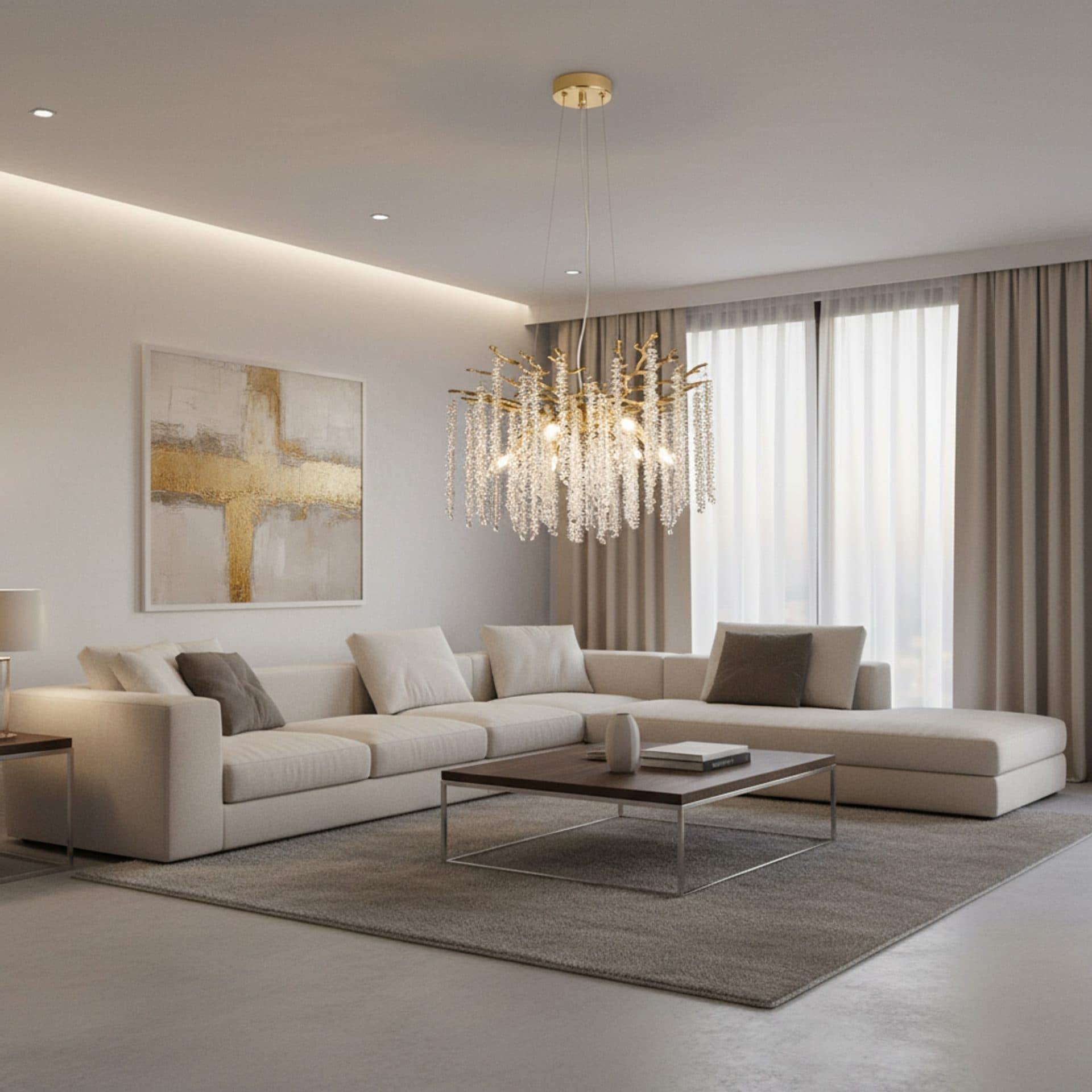 Candelabru Flippy Cristal ARBUS Eleganza Auriu 50cm 6x E14 — imagine 1