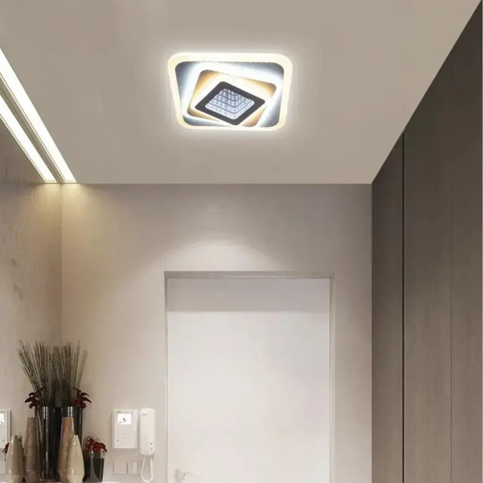 Lustra LED Flippy NEXA 3D 46W Patrata Alb — imagine 1