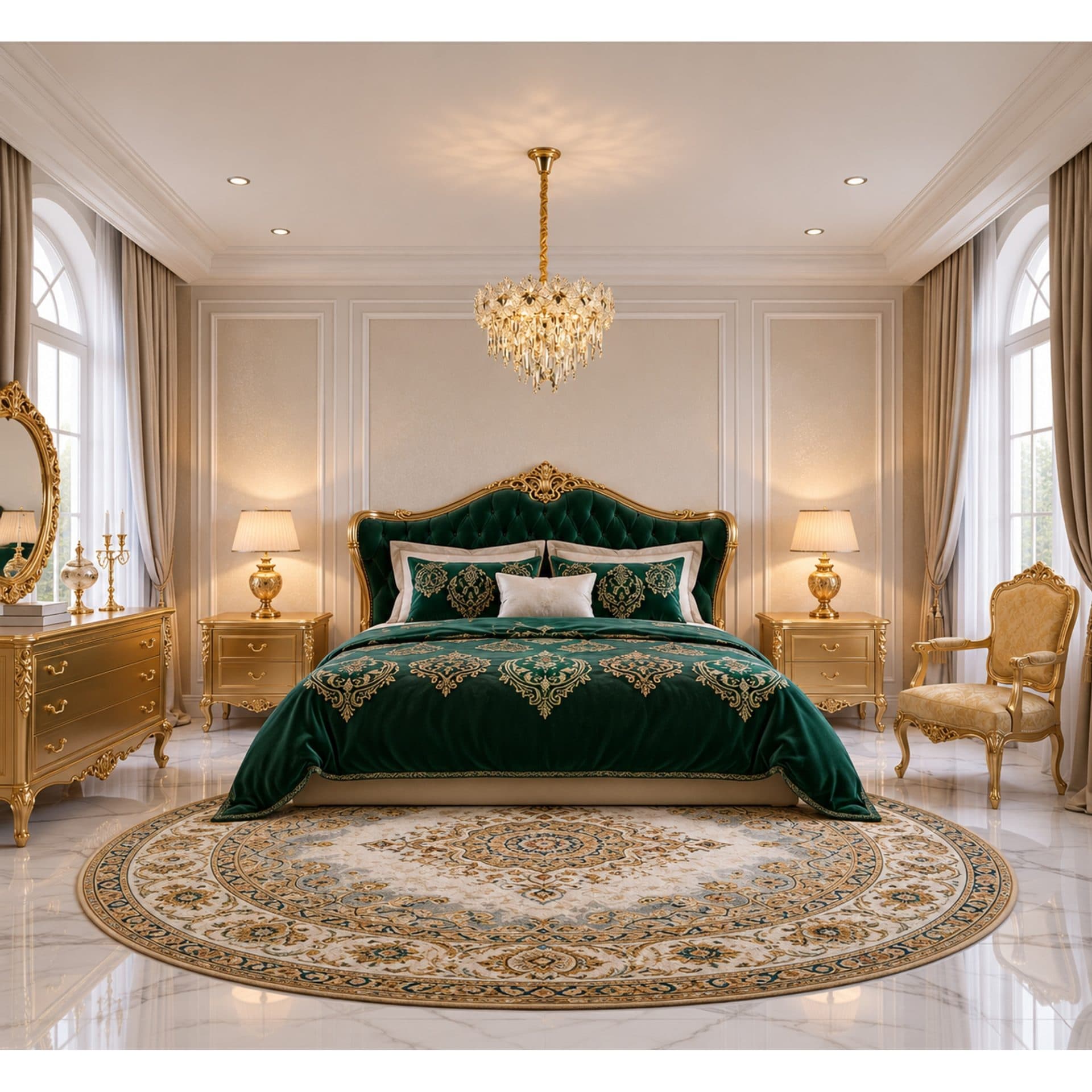 Candelabru Flippy Cristal 5x E14 Auriu Lucios Inaltime Reglabila — imagine 2