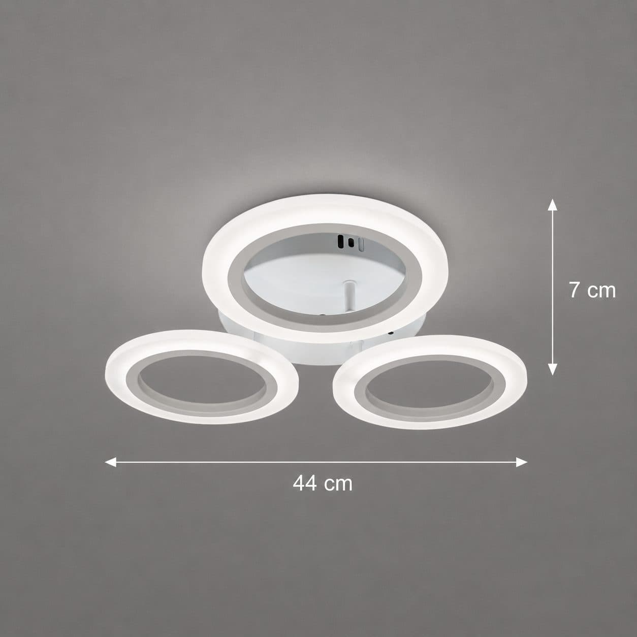 Lustra LED Flippy Mara 27W, 3 Cercuri, lumina Neutra, Alb — imagine 5