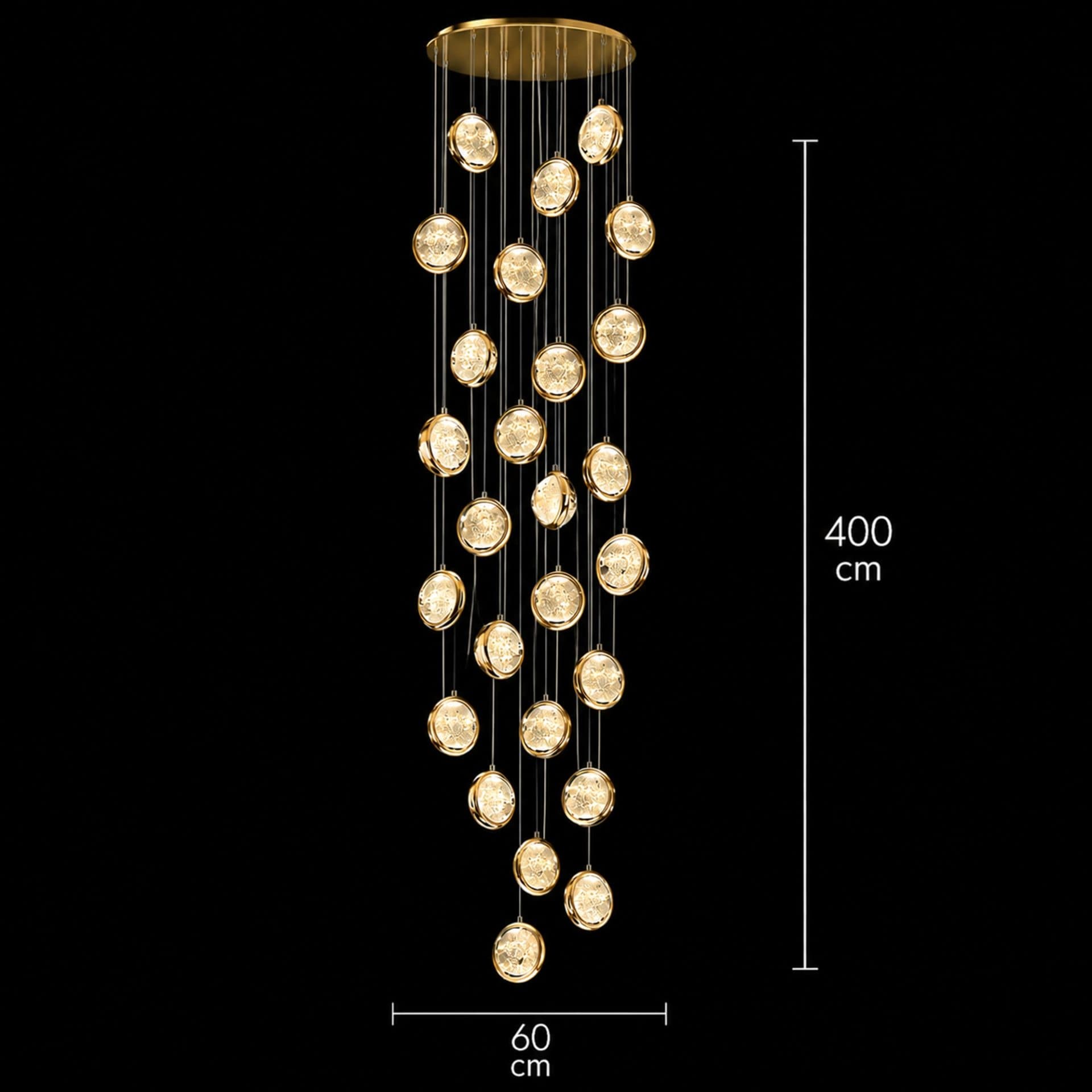 Candelabru Flippy Cristal LED Suspendat 90W 60cm — imagine 8