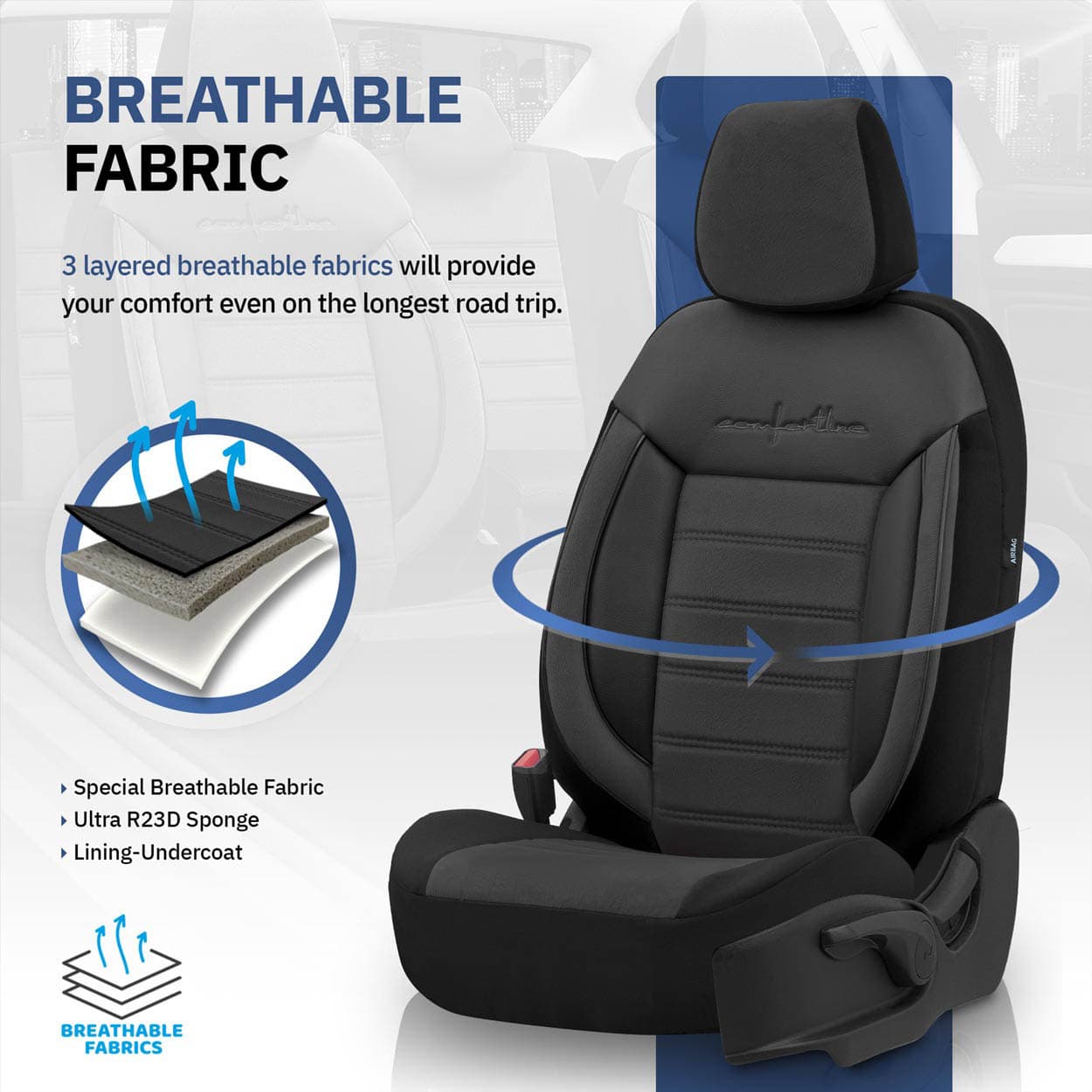 Set huse scaun auto OTOM PREMIUM Universale nefractionate COMFORTLINE 209 — imagine 4