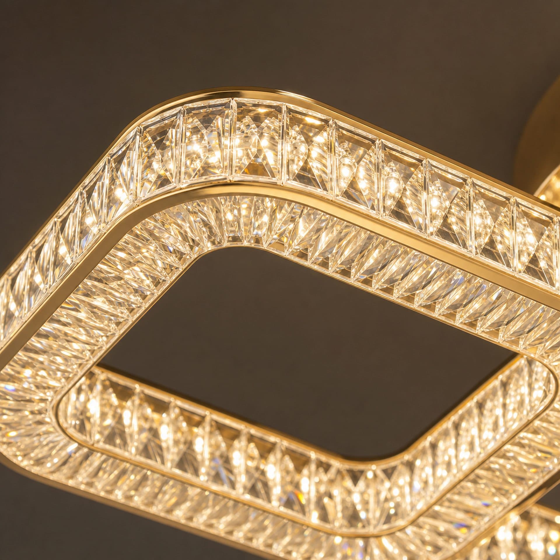 Lustra LED Flippy Eleganza 73W 4 Patrate Auriu — imagine 6