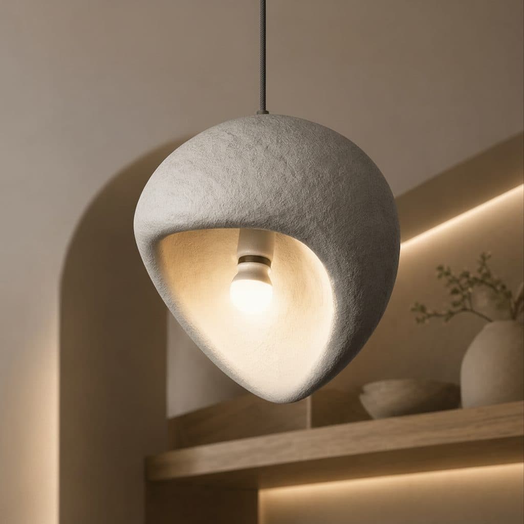 Lustra Flippy Moderna AERA 30 cm Suspendata Gri Metal si Spuma Inaltime Reglabila 1 X E27 — imagine 8