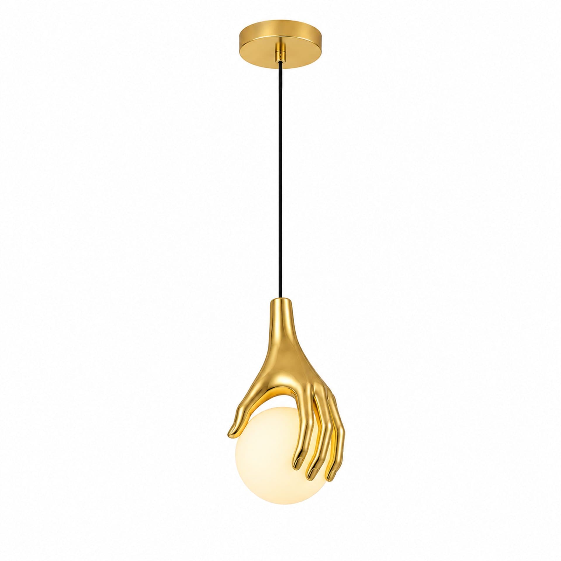 Lustra LED Flippy MANOS Auriu Sticla si Resina — imagine 6