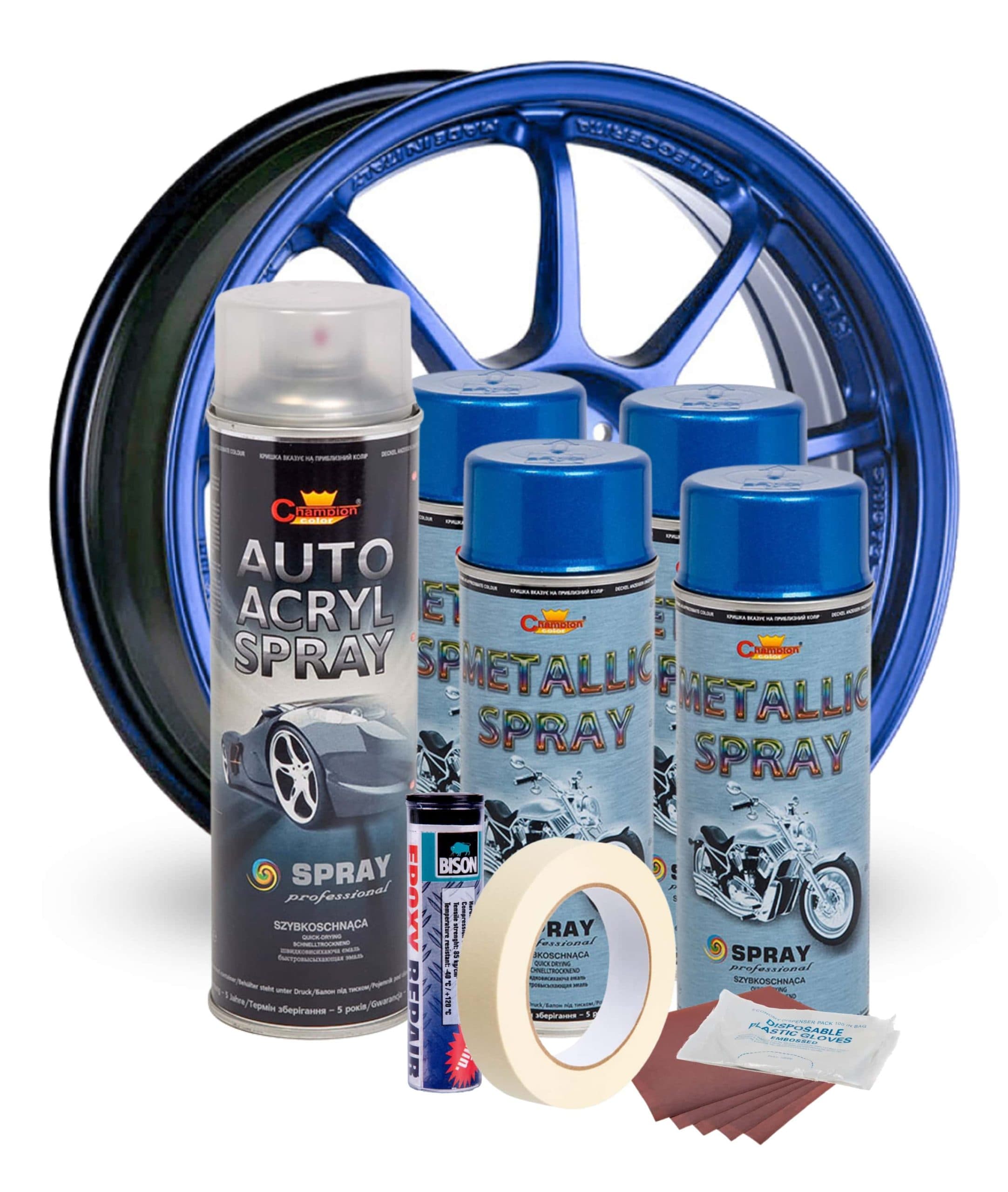 Kit reparatie si vopsire jante AVEX.ro Albastru Metalizat — imagine 2