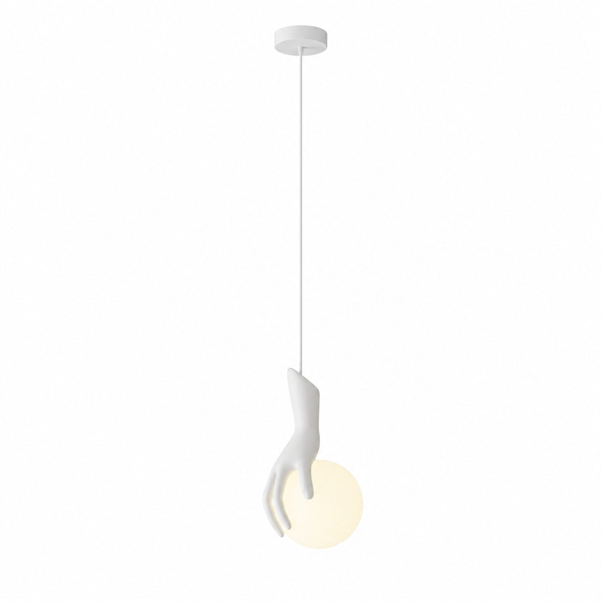 Lustra LED Flippy MANOS 13x120cm Sticla si Resina Alb — imagine 5