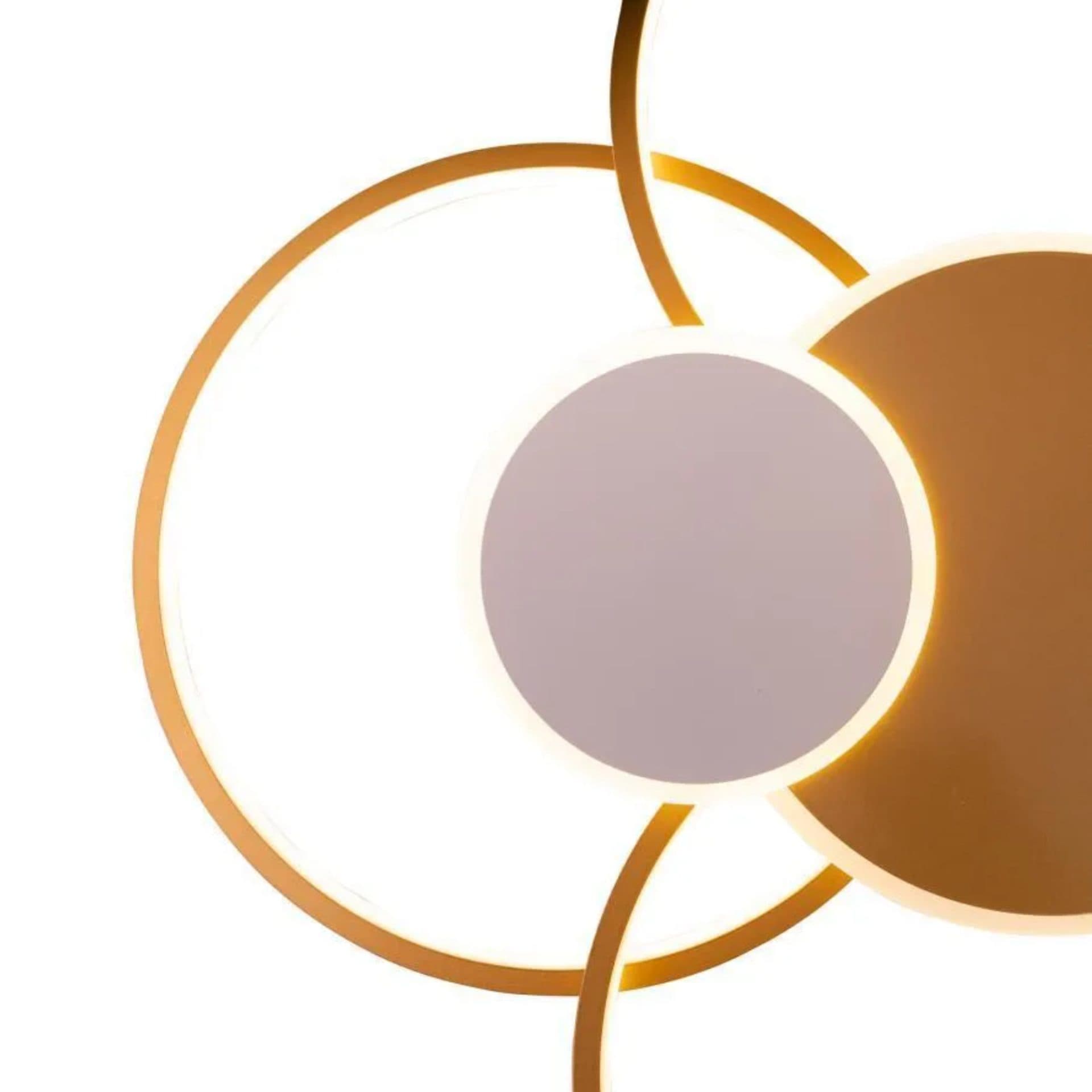 Lustra LED Flippy 74W 6 Cercuri telecomanda Auriu Alb — imagine 2