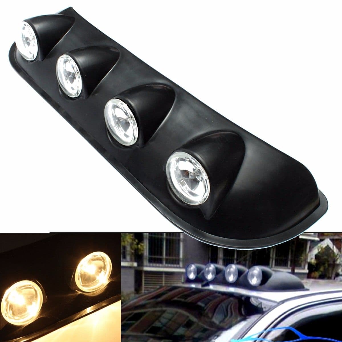 Set proiectoare halogen H3 pentru plafon off-road, 4 bucati, 12V — imagine 1