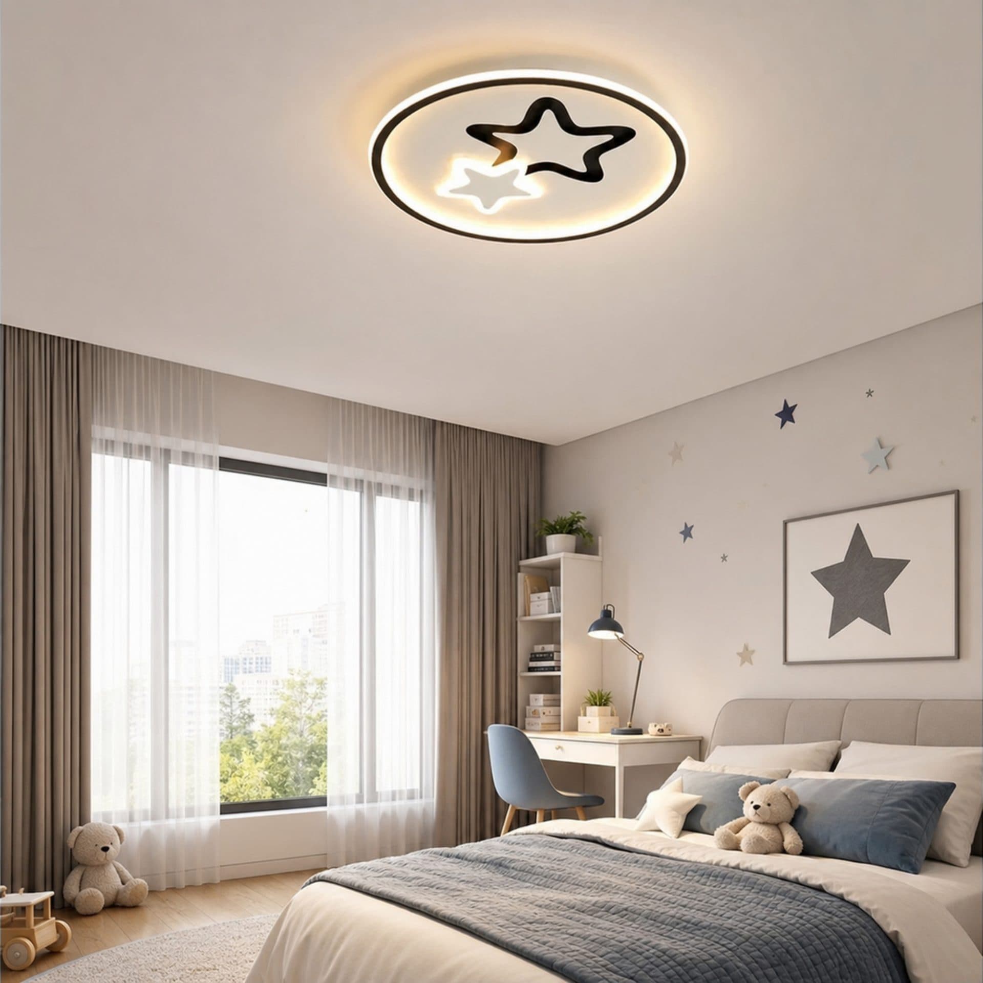 Lustra LED Moderna Flippy EMELIANA, 57W, Luna si Stea — imagine 6