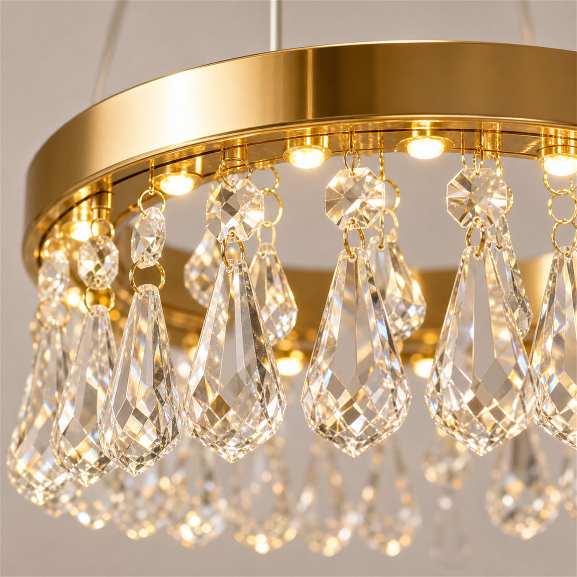 Candelabru LED Cristal Suspendat 12 Surse 36W Diametru 40cm — imagine 2