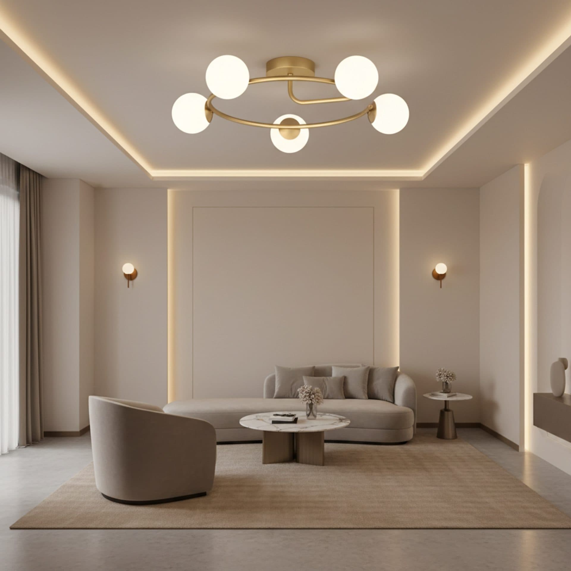 Lustra LED Flippy ORBIT Auriu 72cm 5x E27 — imagine 2