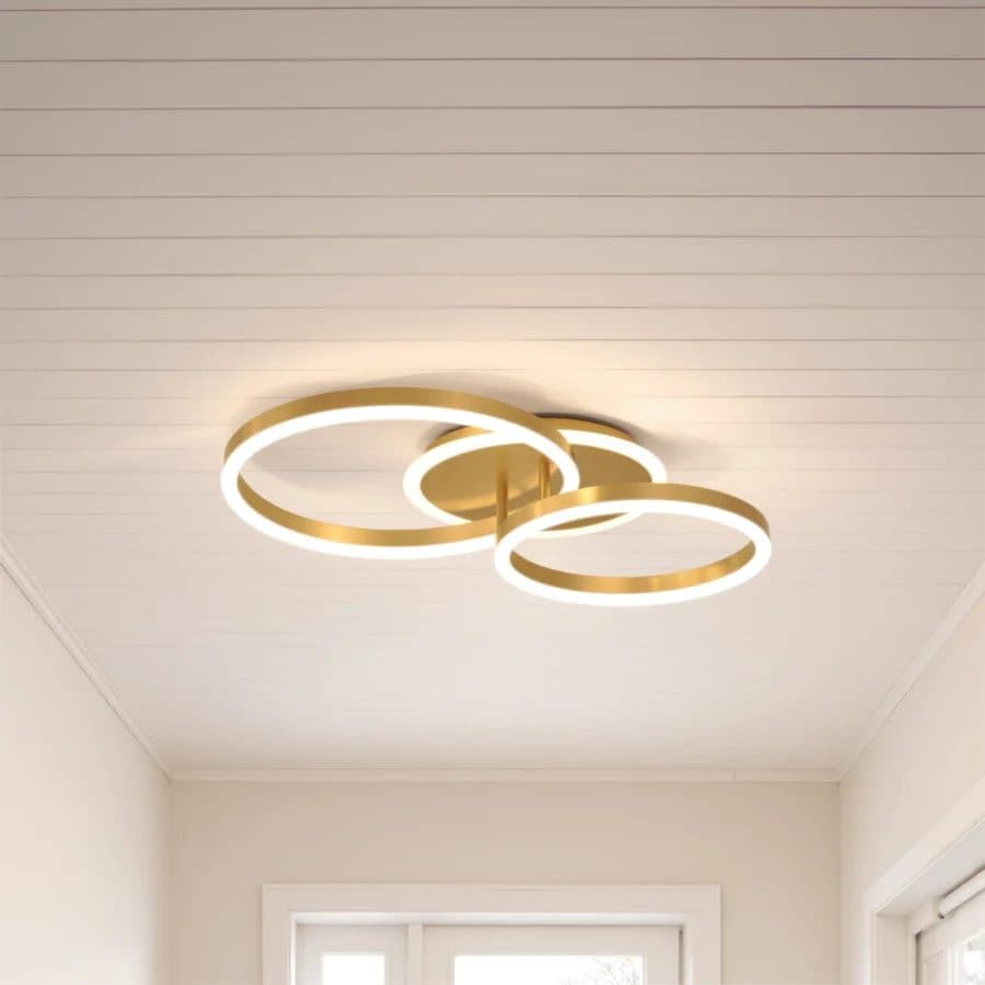 Lustra LED Flippy 66W, telecomanda, lumina Rece/Calda/Neutra, Auriu Lucios — imagine 1