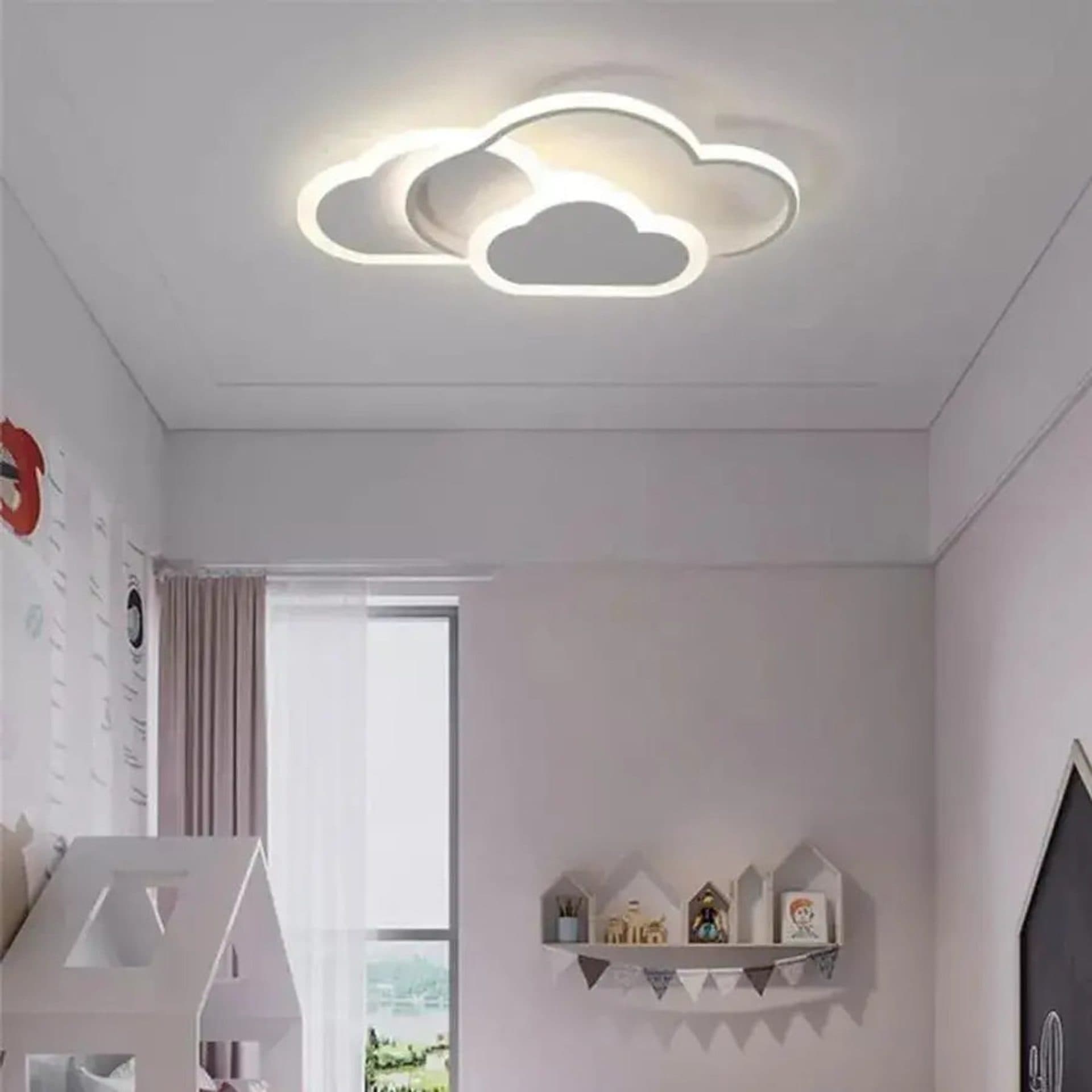 Lustra LED Flippy cu Telecomanda, 48W, 3 Nori, lumina Rece/Calda/Neutra, Dimabila, Alb — imagine 4