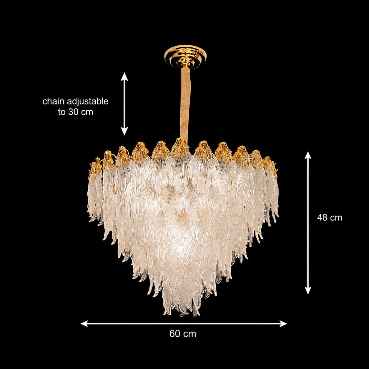 Candelabru Flippy Cristal MURANO Magno 12x E14 Auriu — imagine 9