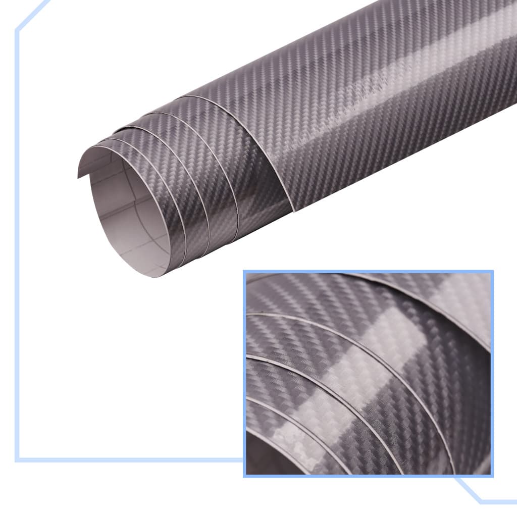 Folie colantare auto Carbon 5D Lacuit Argintiu — imagine 3
