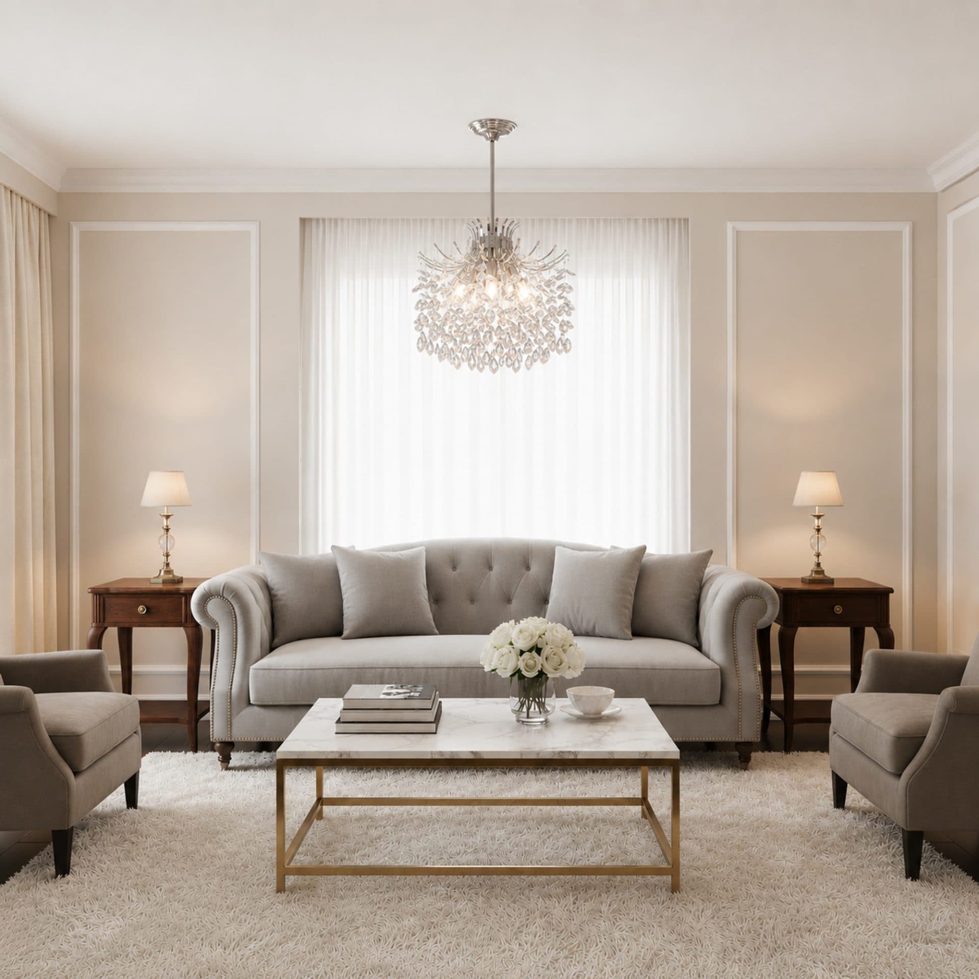 Candelabru Flippy Cristal 10x E14 Diametru 60 cm Crom Lucios Inaltime Reglabila — imagine 2