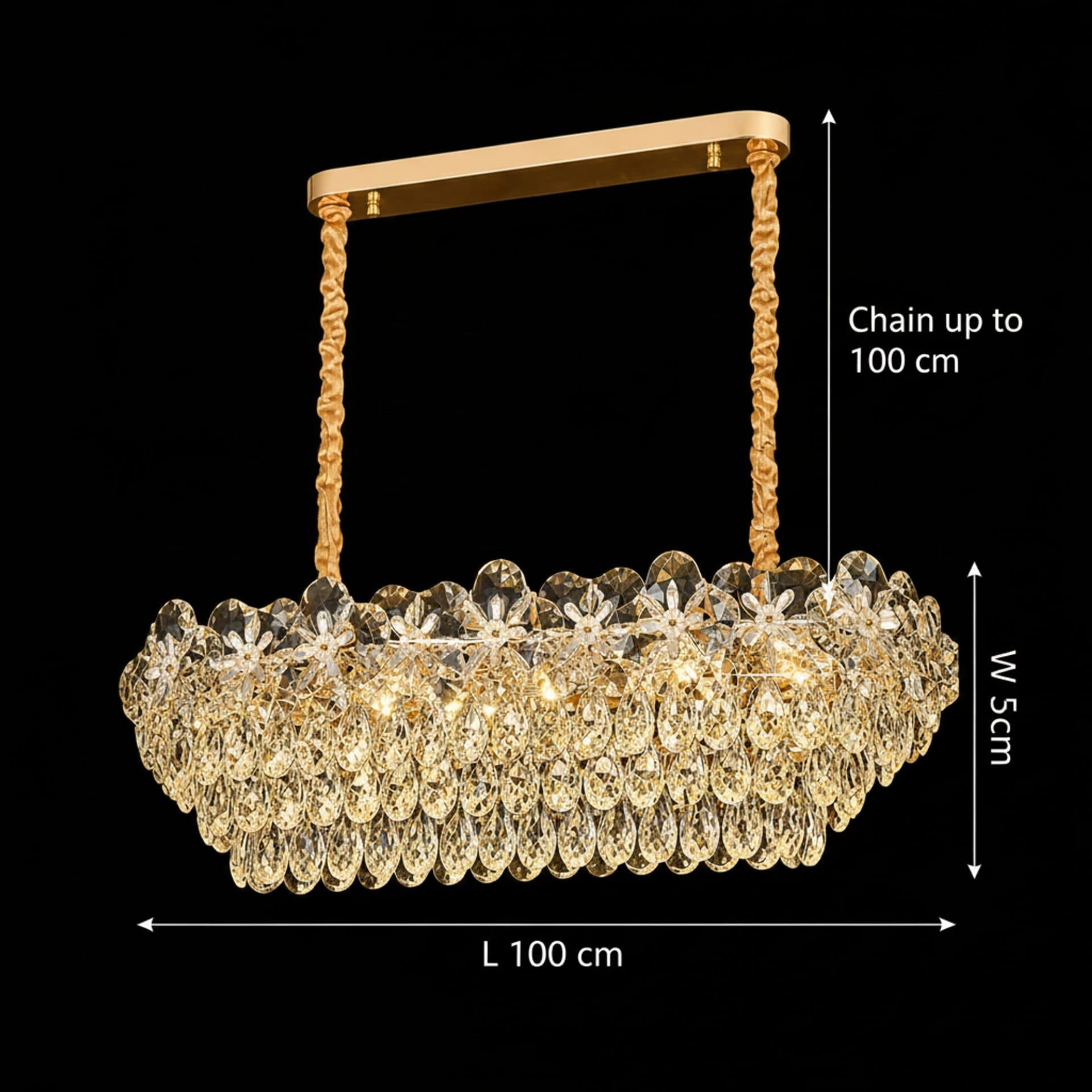 Candelabru Flippy Cristal 12x E14 Auriu Lucios — imagine 4
