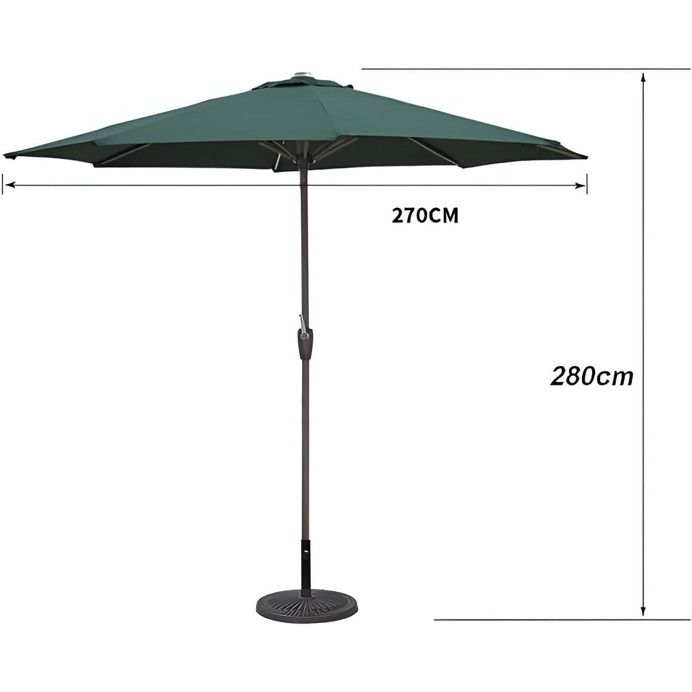 Umbrela de soare rotunda Flippy, 2.70 m, verde — imagine 4