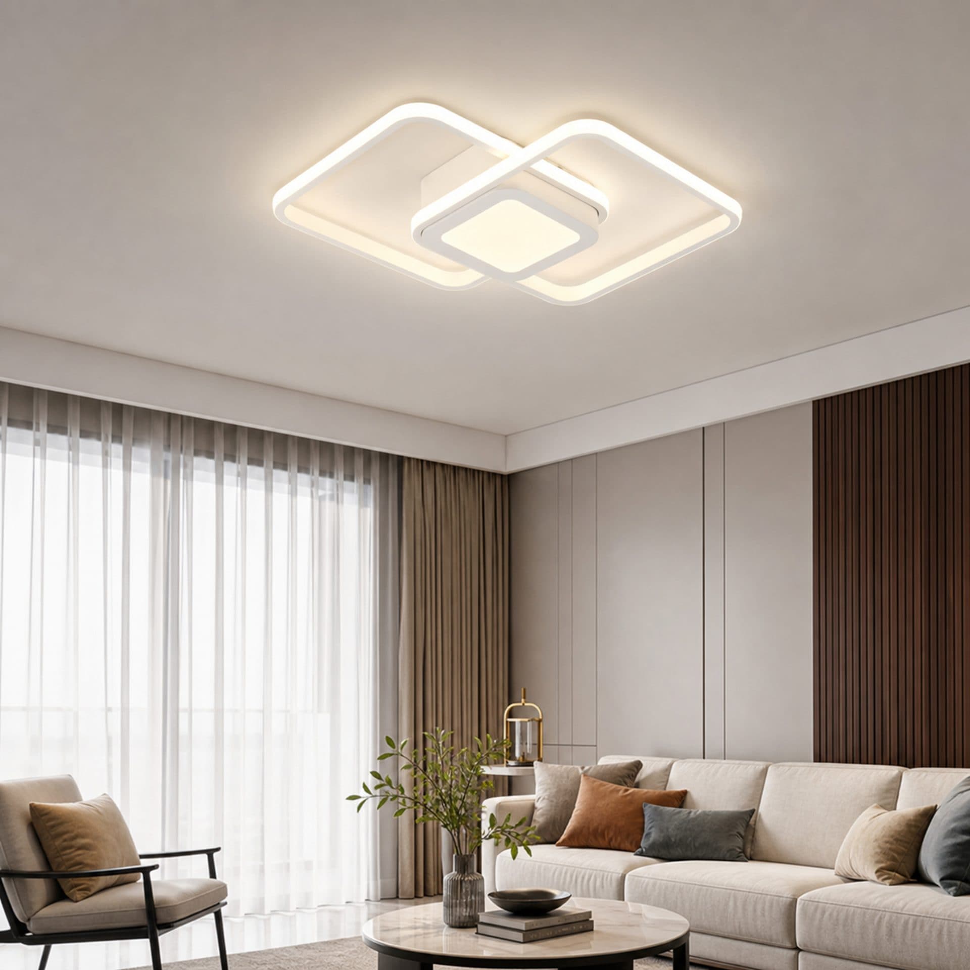 Lustra LED DUOFORM Flippy, 21W, design geometric, alb — imagine 4