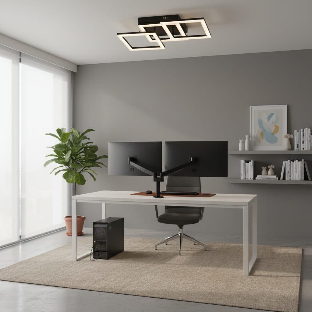 Lustra LED Flippy 43W 3 Patrate Dimabila Negru — imagine 2