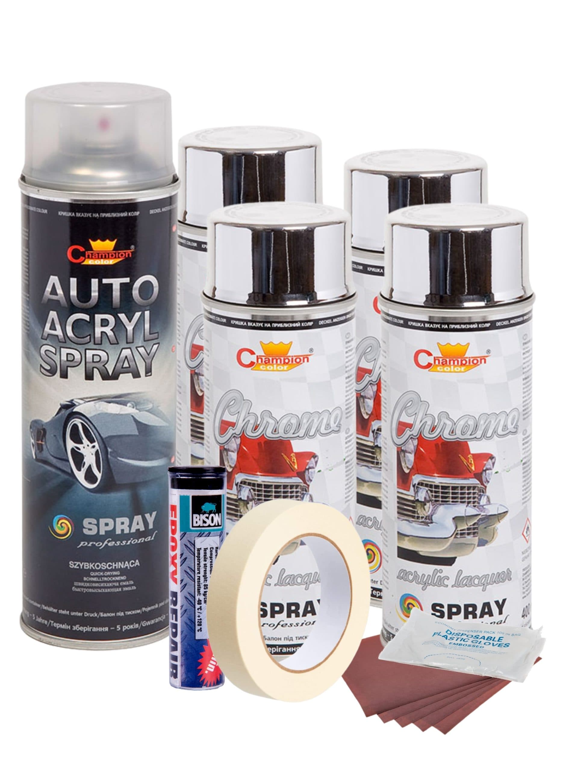 Kit reparatie si vopsire jante AVEX.ro Culoare Crom Metalic, V4 — imagine 1