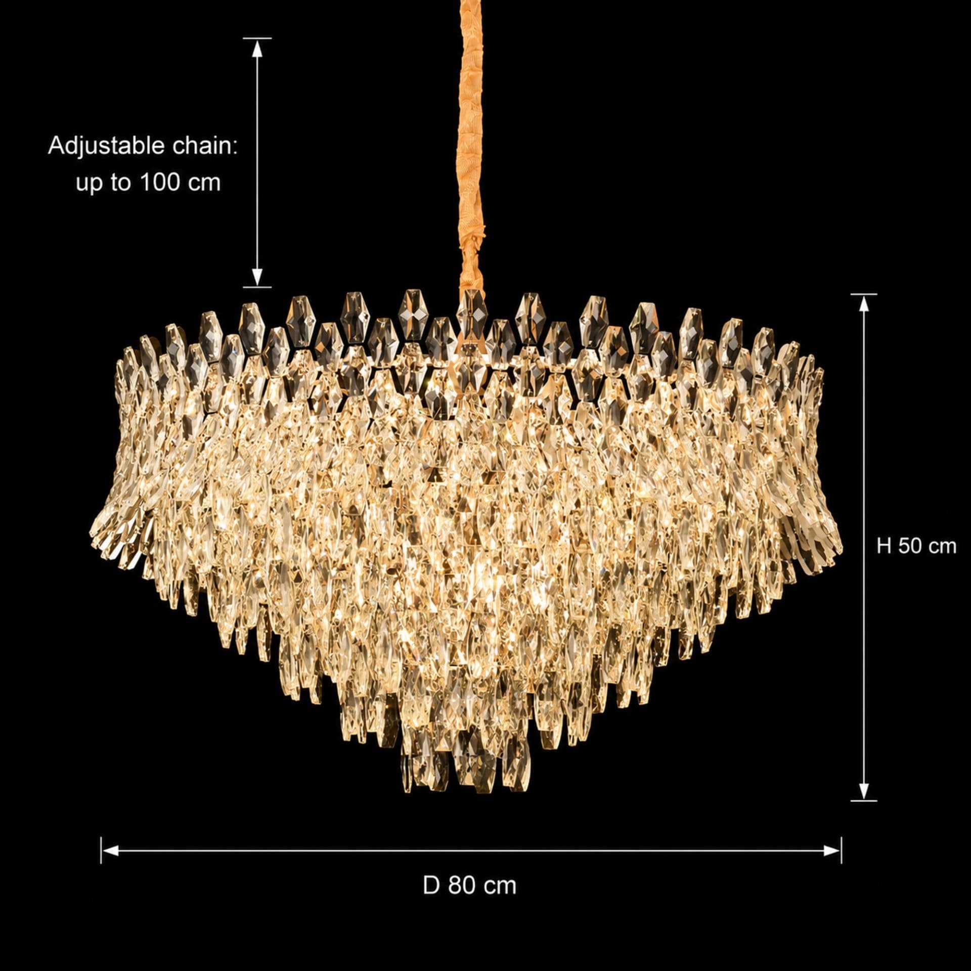 Candelabru Cristal MONARCH Regalis 19xE14 Auriu Lucios — imagine 4