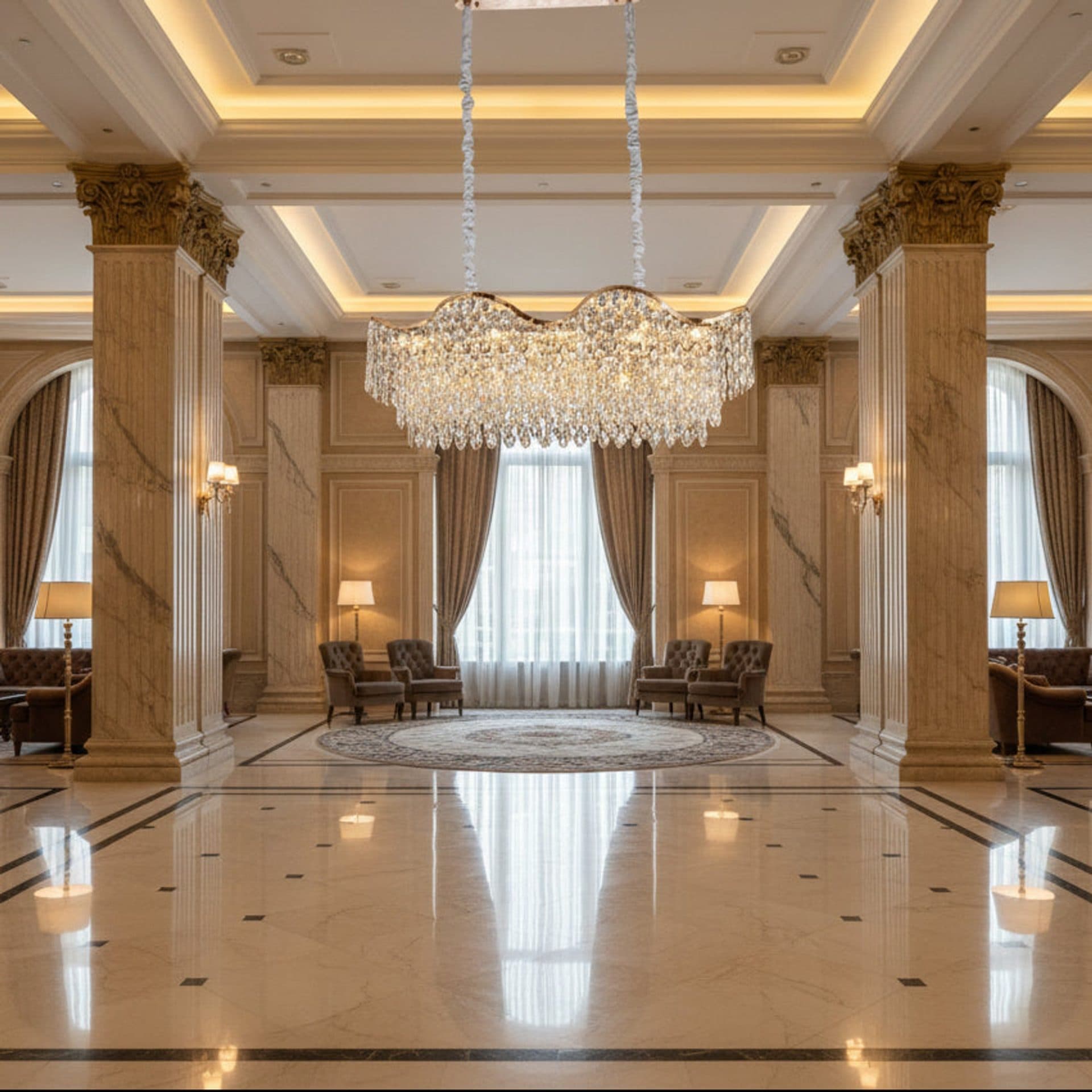 Candelabru Flippy Cristal 16xE14 VELOURA Supremo Reale Auriu Inaltime Reglabila — imagine 4