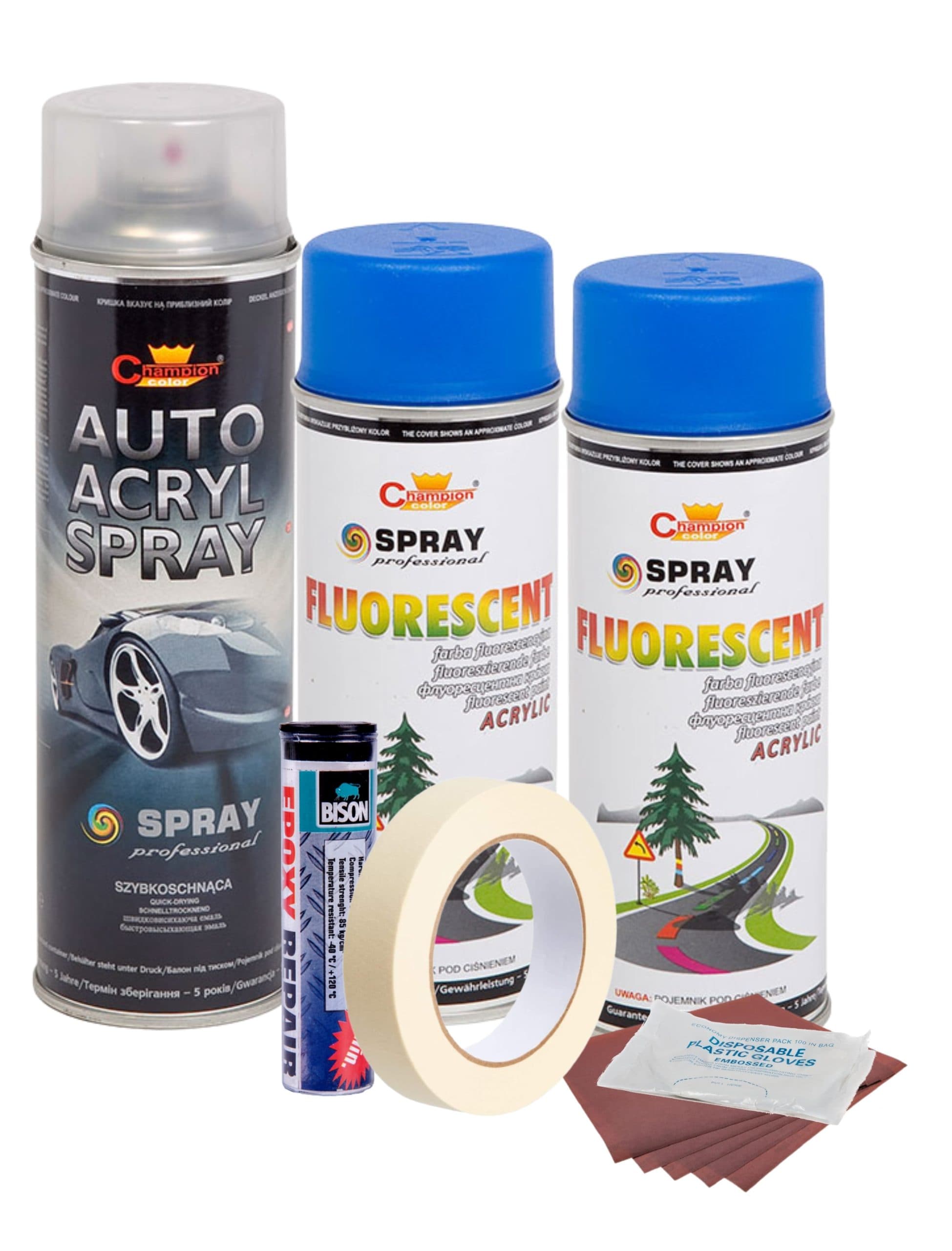 Kit reparatie si vopsire jante AVEX.ro Albastru Fluorescent — imagine 1