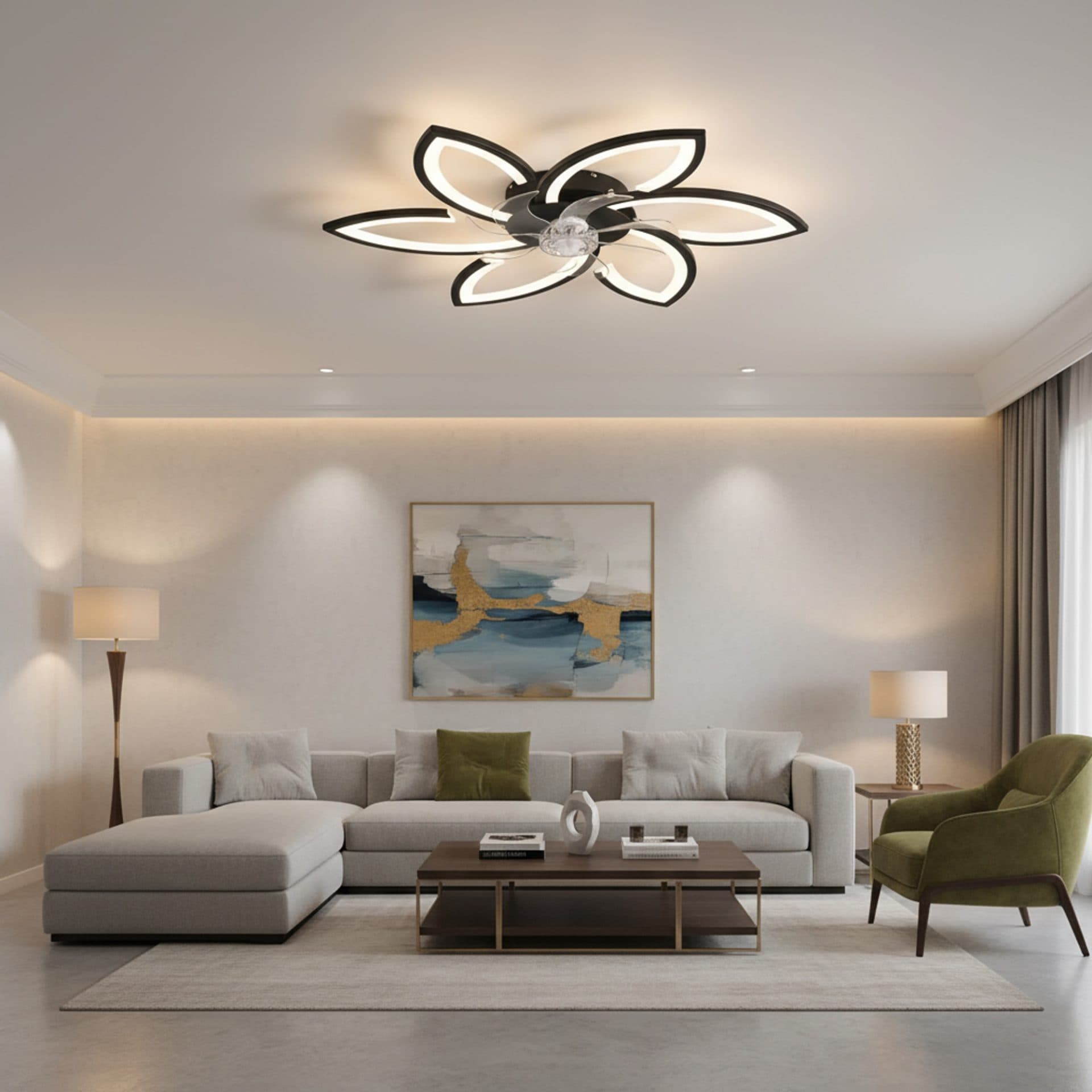 Lustra LED Ventilator Flippy 36W D76.5cm Telecomanda — imagine 1