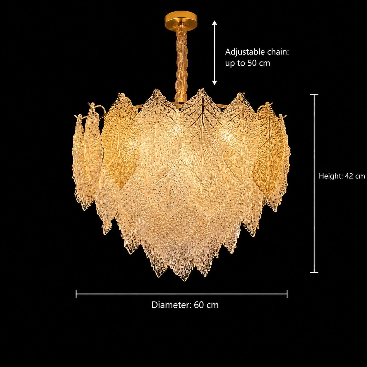 Candelabru Flippy Cristal LACE Magno 11xE14 Auriu Lucios Inaltime Reglabila — imagine 4