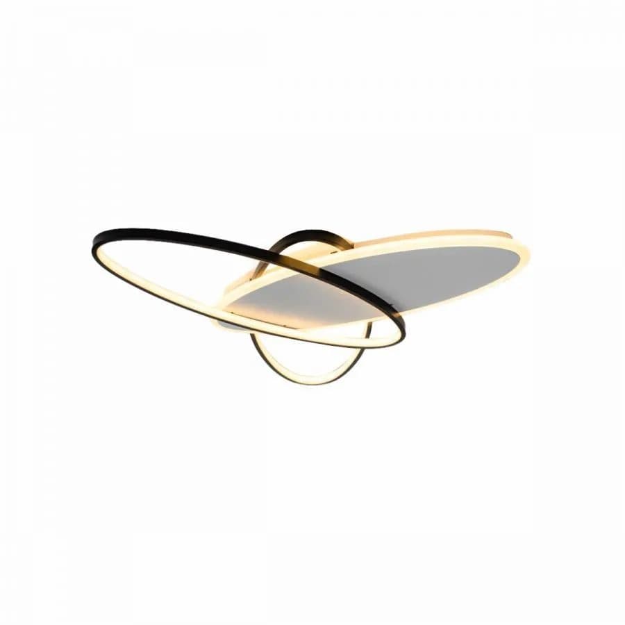 Lustra LED Flippy cu telecomanda 77W 3 Ovale lumina Rece Calda Neutra Dimabila Negru Alb — imagine 2