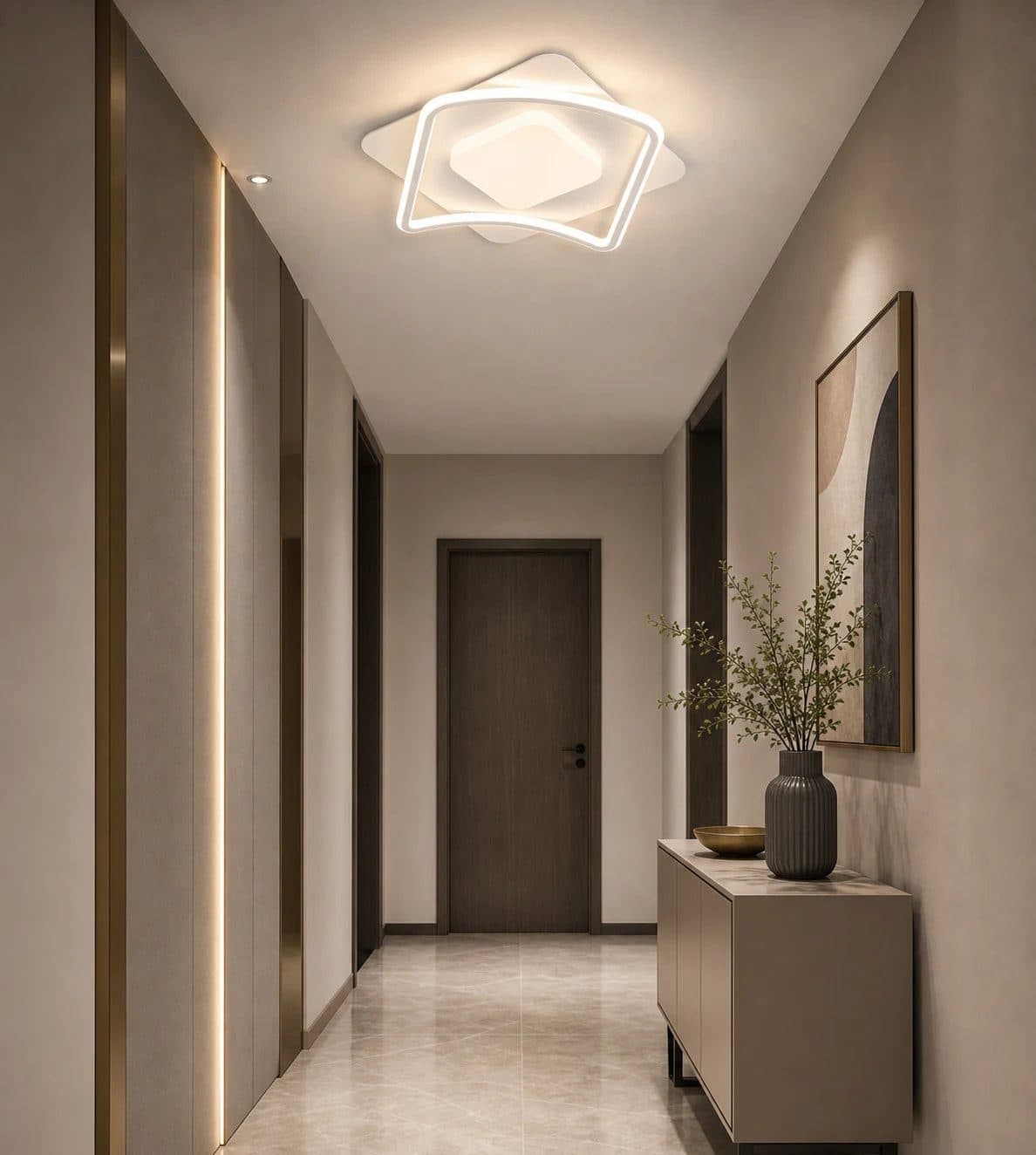 Lustra LED MODERNO 53W, 2 Patrate, Alb — imagine 7