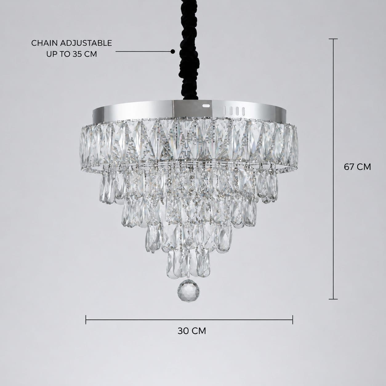 Lustra LED Flippy Cristal RIGO Petito Diametru 30cm Crom Lucios — imagine 4